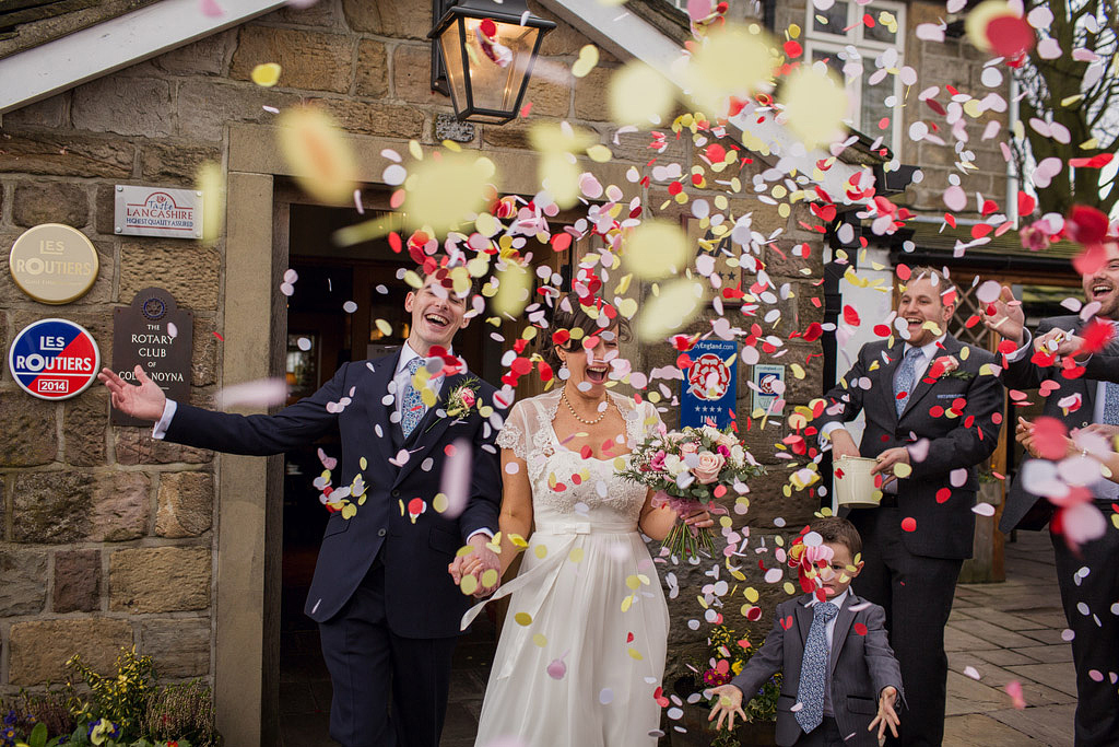 confetti at weddings in lancashire