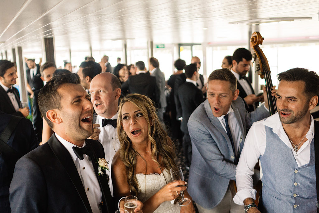 london wedding fun on a boat over the thames