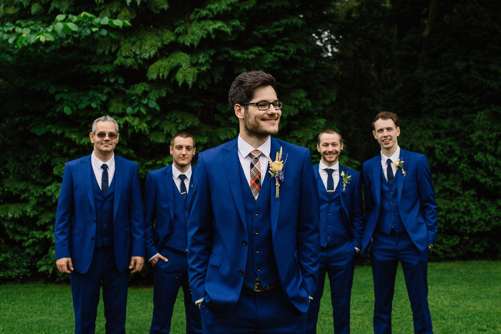 Yorkshire Wedding Groomsmen in Blue