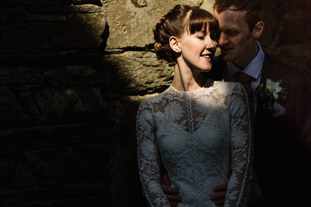 bride and groom portraits in the lake district