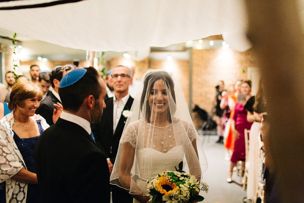 bride sees groom at new craven hall weddng venue