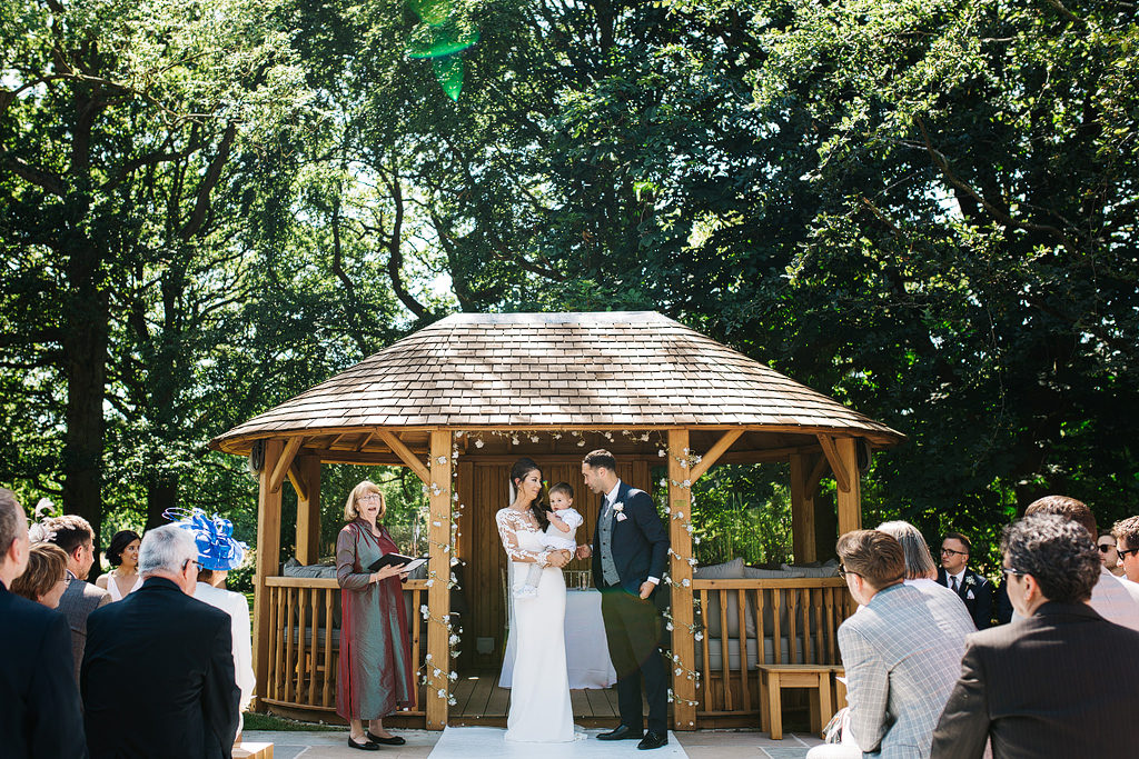 outdoor wedding ceremony in cheshire