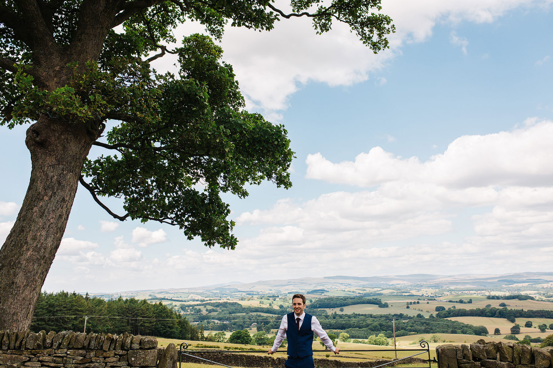 groom in the yorkshire dales for his wedding