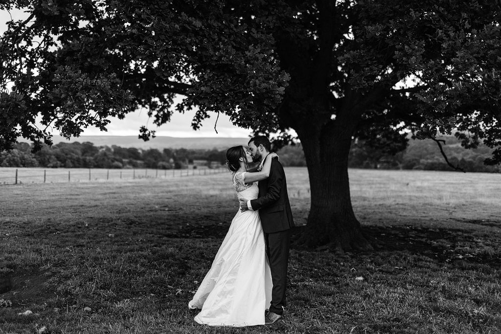 bride and groom in yorkshire