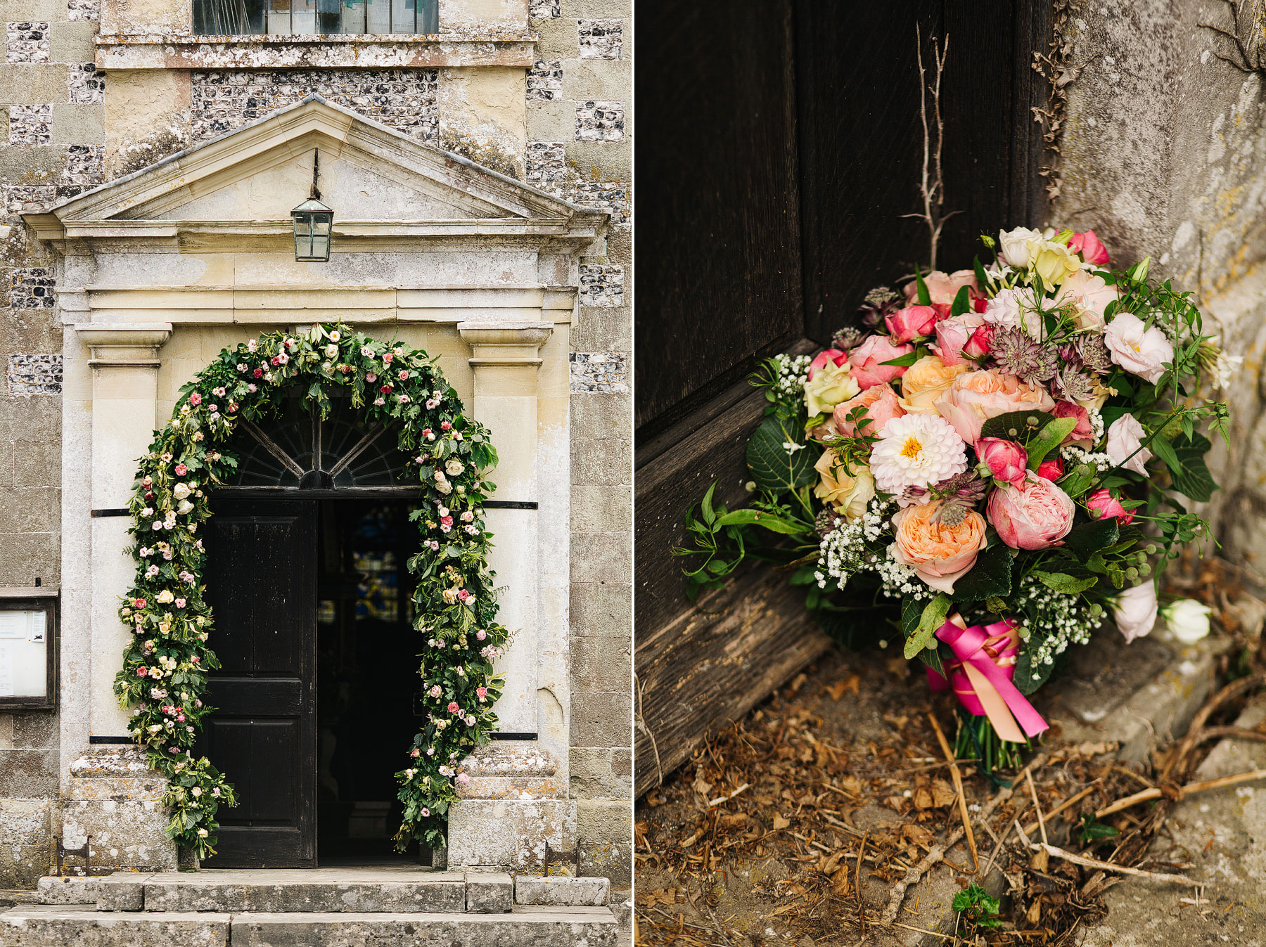 beautiful summer flowers at a wedding in dorset