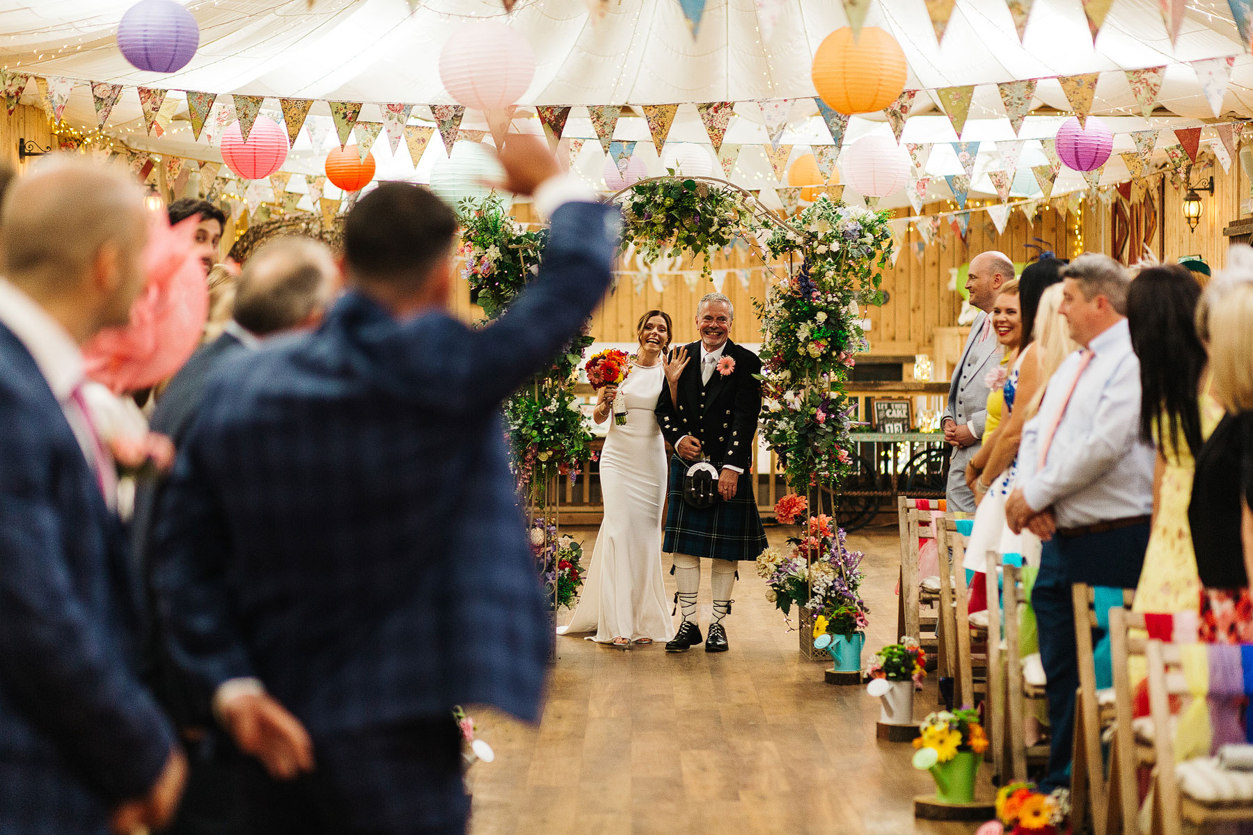fun and colourful farm wedding in bolton