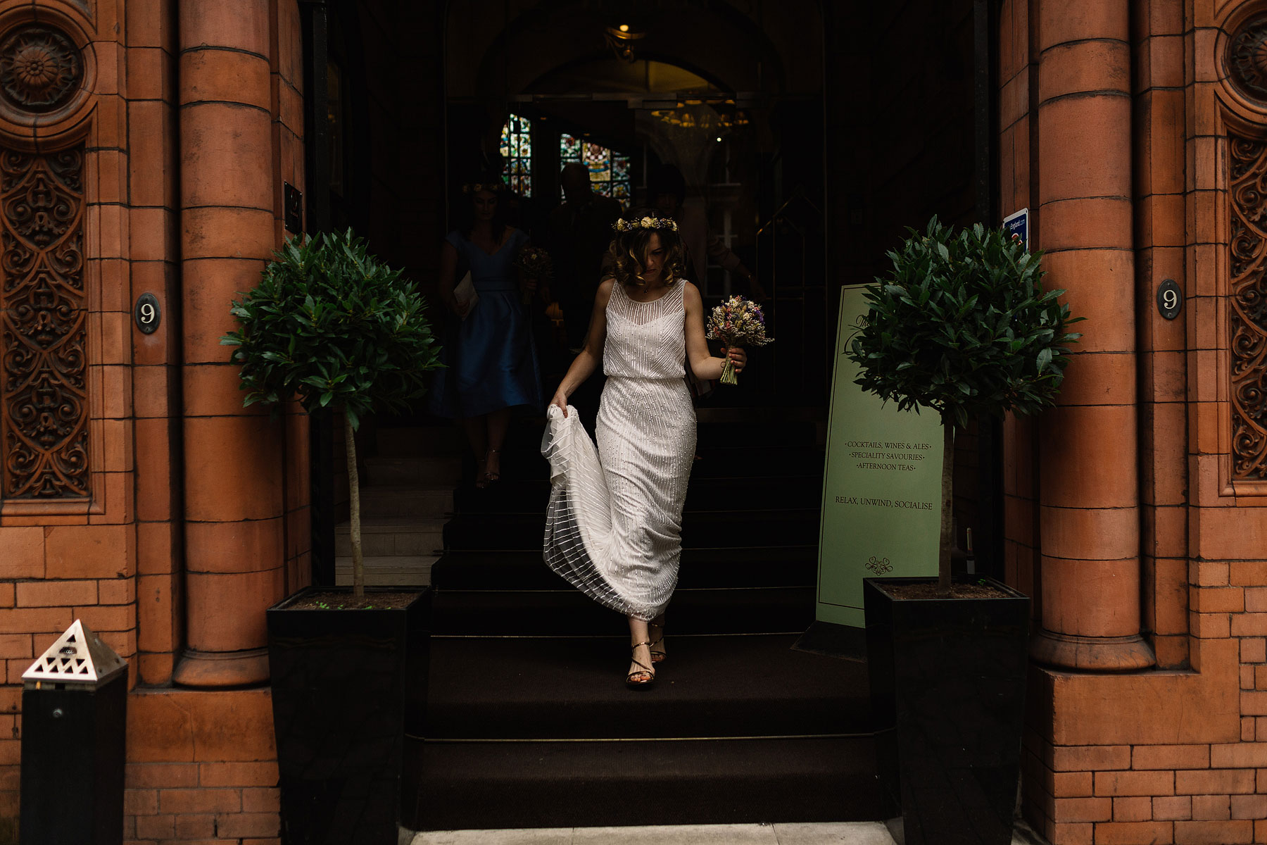 bride getting ready in leeds city centre