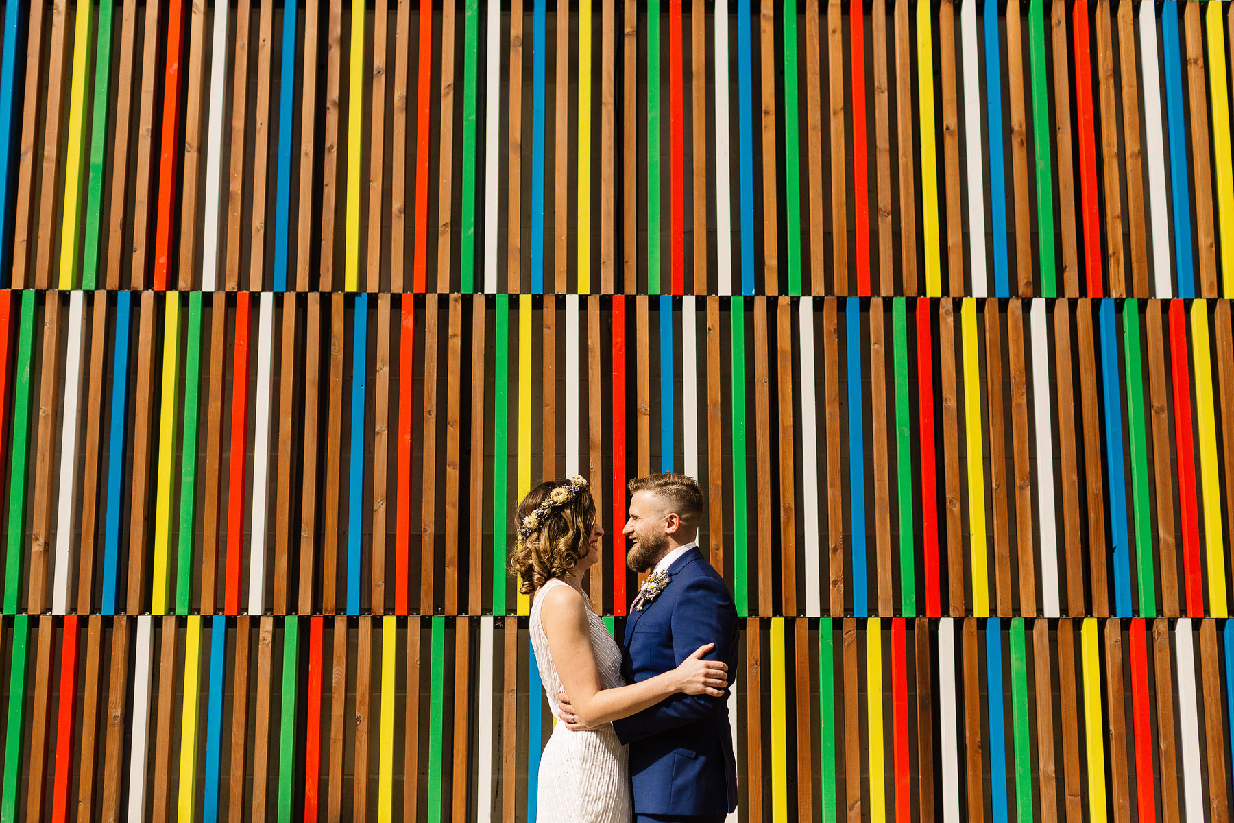 colourful leeds wedding couple