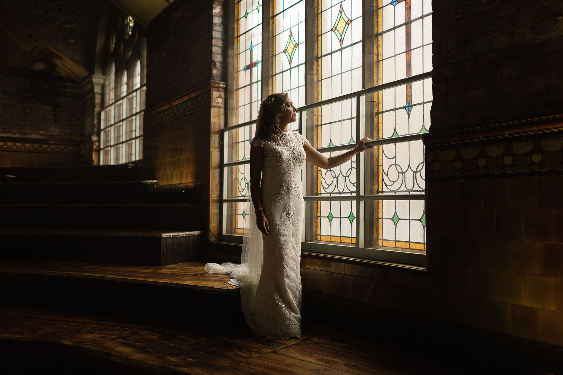 beautiful bride at the albert hall wedding in manchester