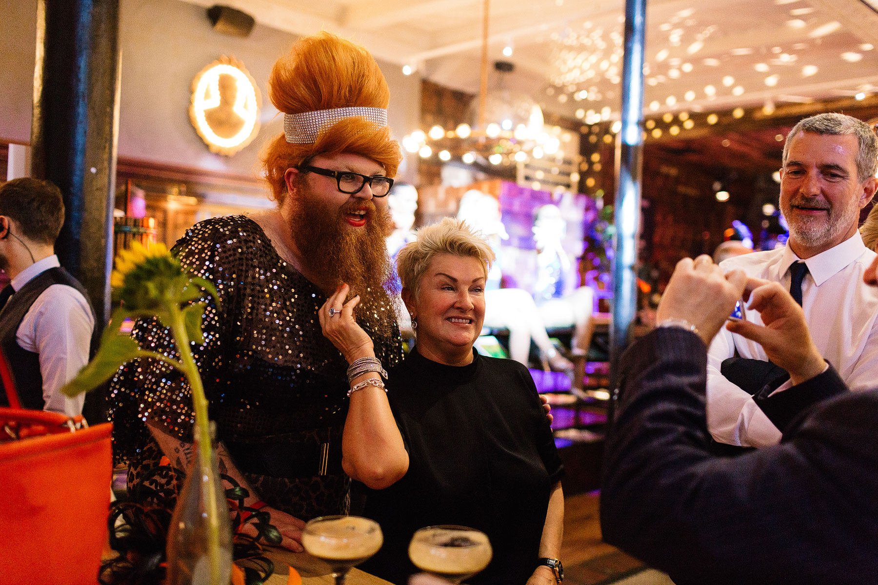 drag queen at a wedding in manchester