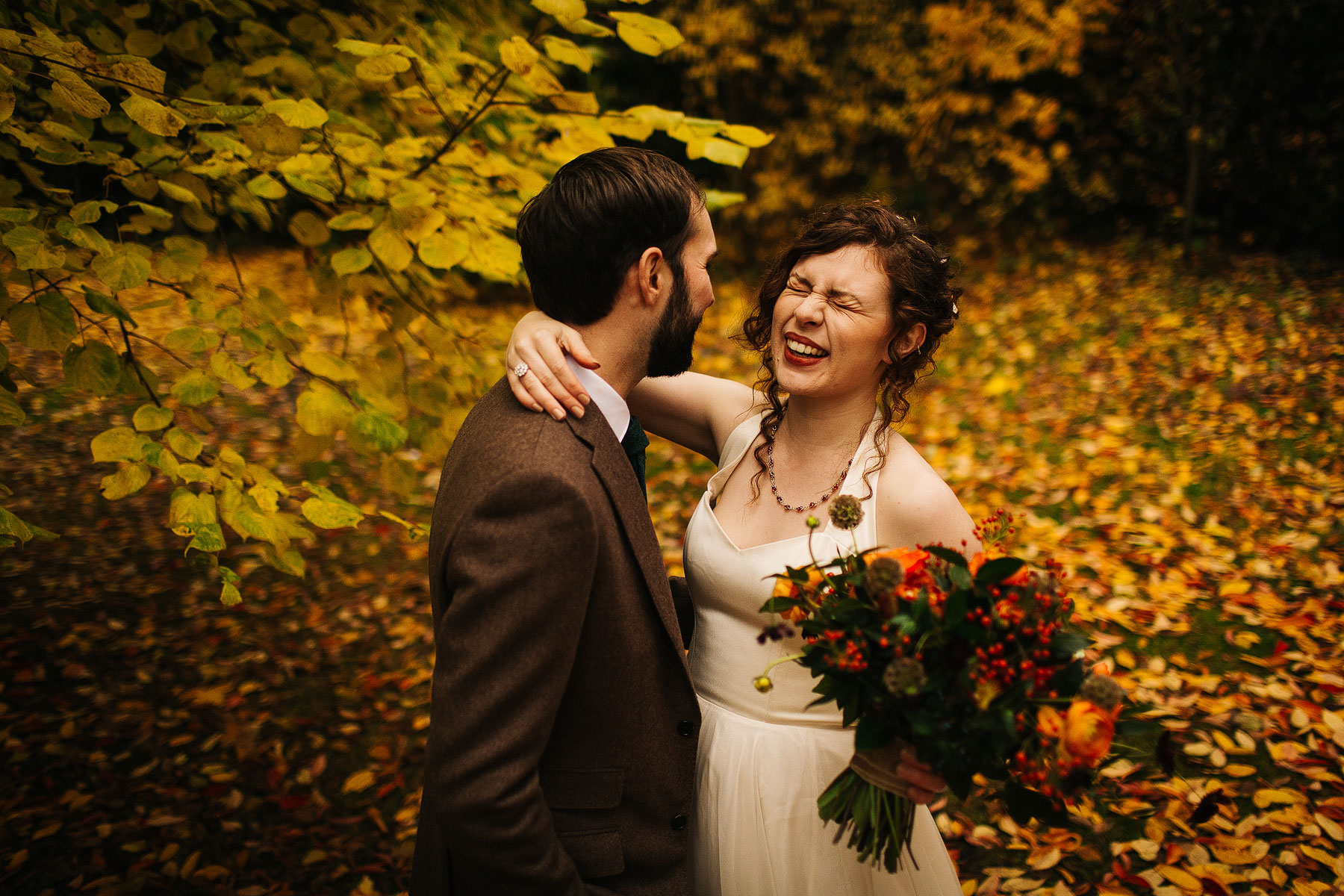autumn wedding at east riddlesden hall in keighley