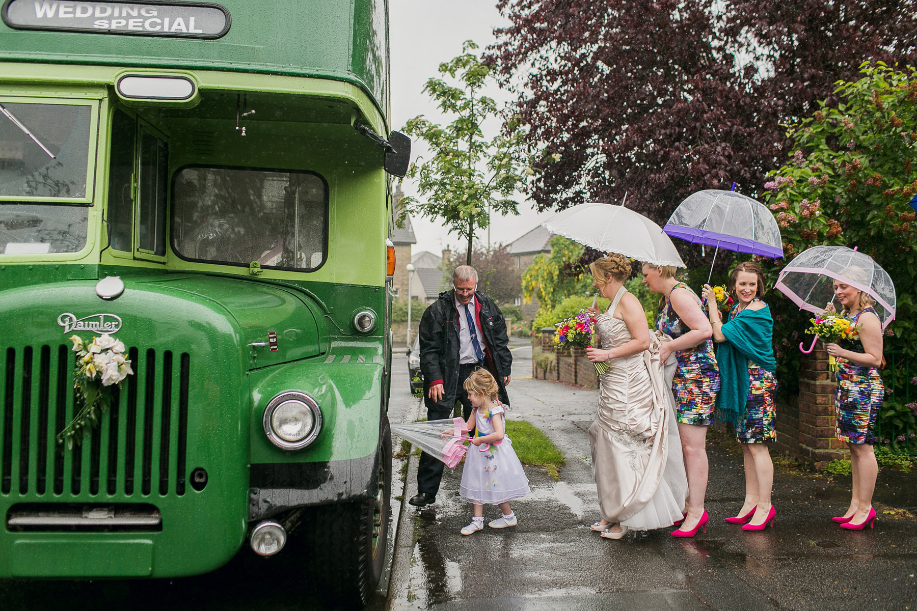 Hannah + Rik's colourful theatre wedding at Kings Hall and Winter Gardens in Ilkley.