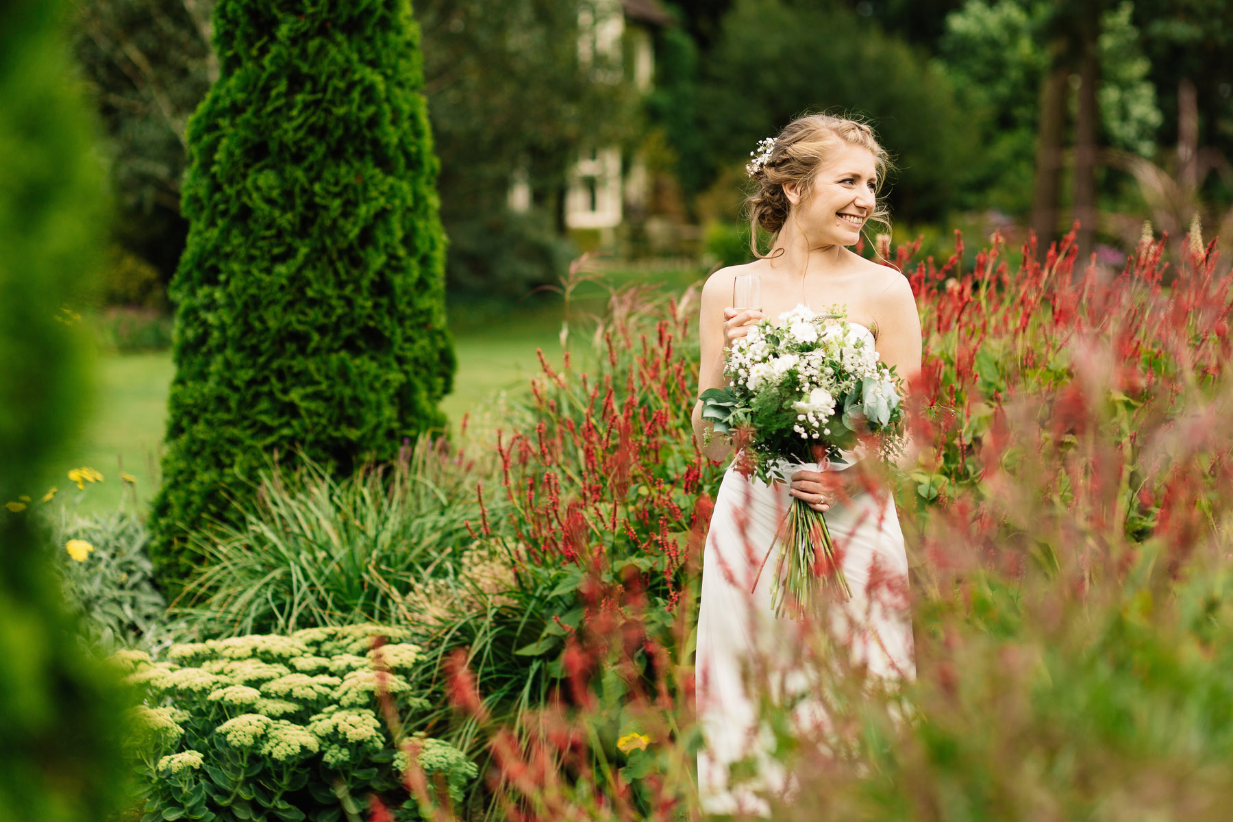 Holly + Tom's chilled out wedding photography at Abbeywood estate and gardens in Cheshire.