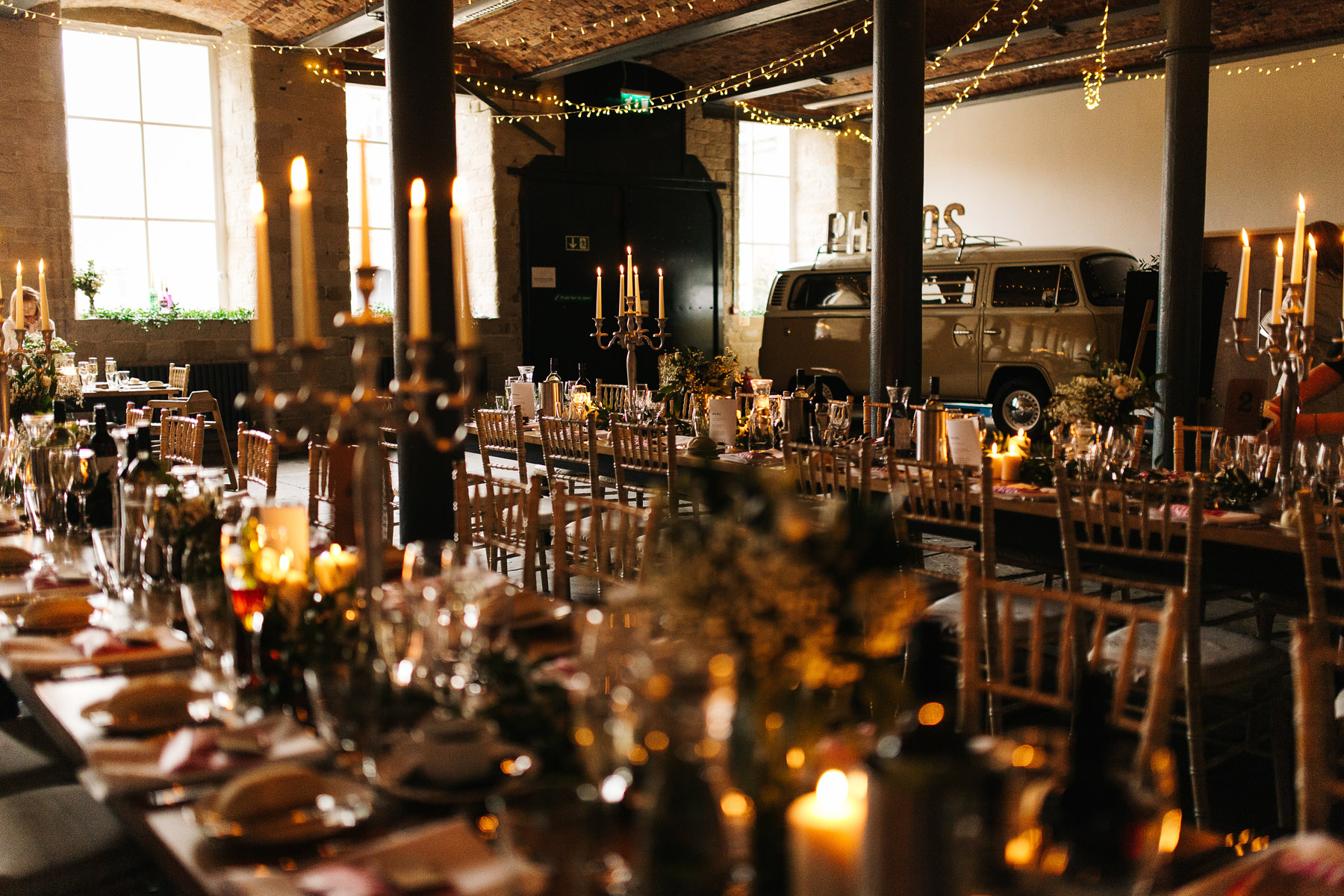 Industrail wedding Styling at Dean Clough Mills 