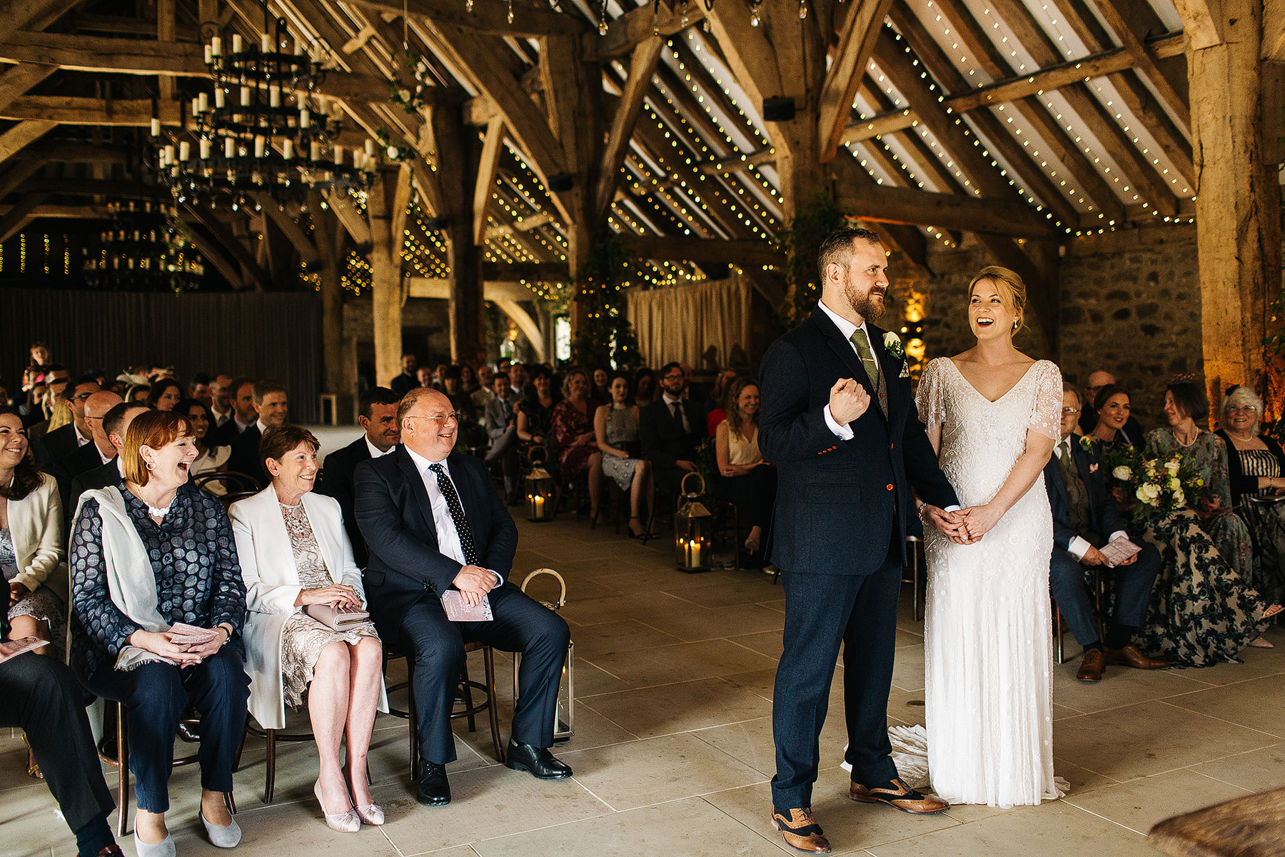 Spring Barn Wedding with a creative bride and groom
