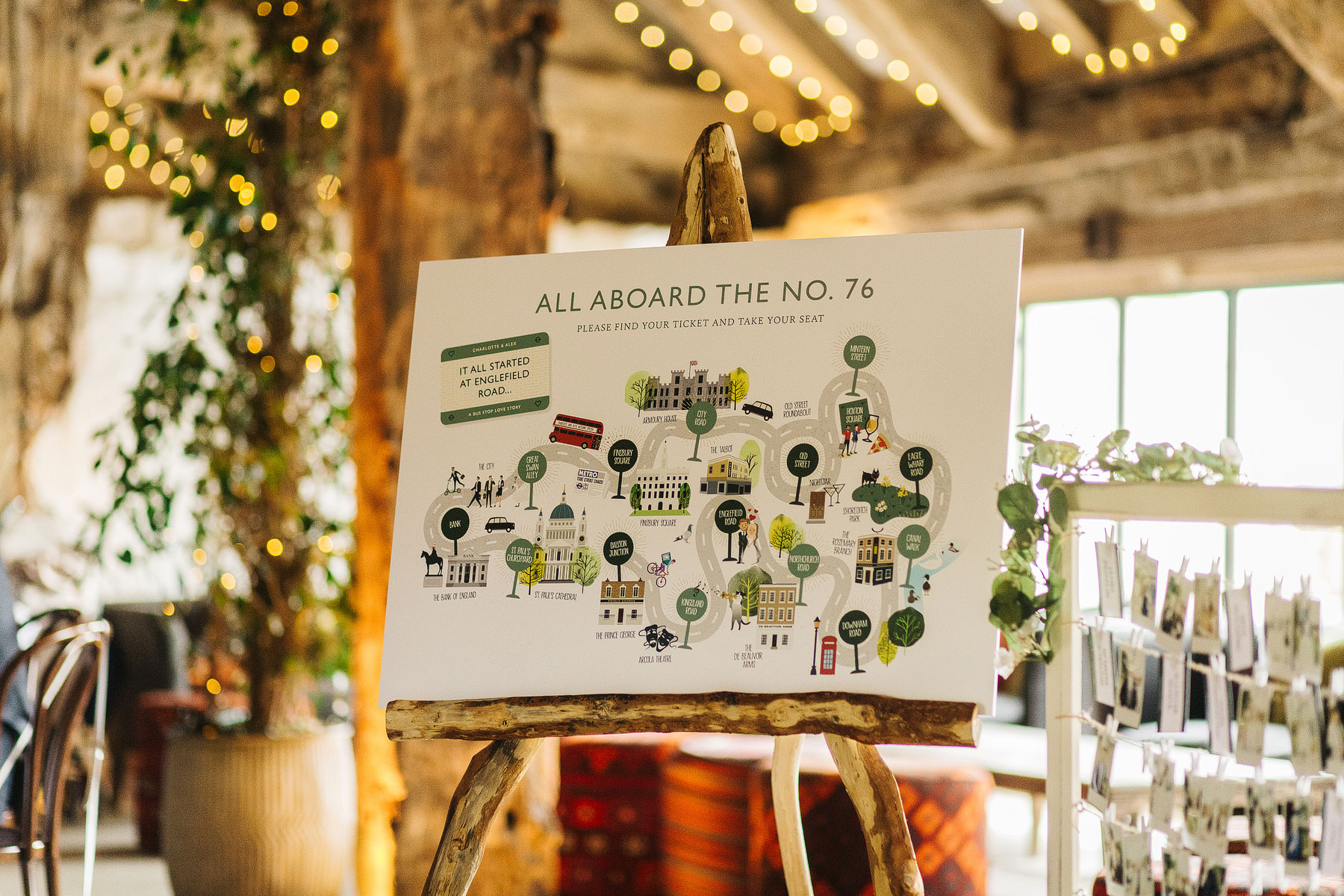 table plans for a quirky wedding
