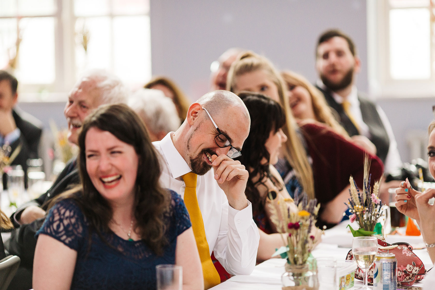 candid images at a village hall wedding in leeds