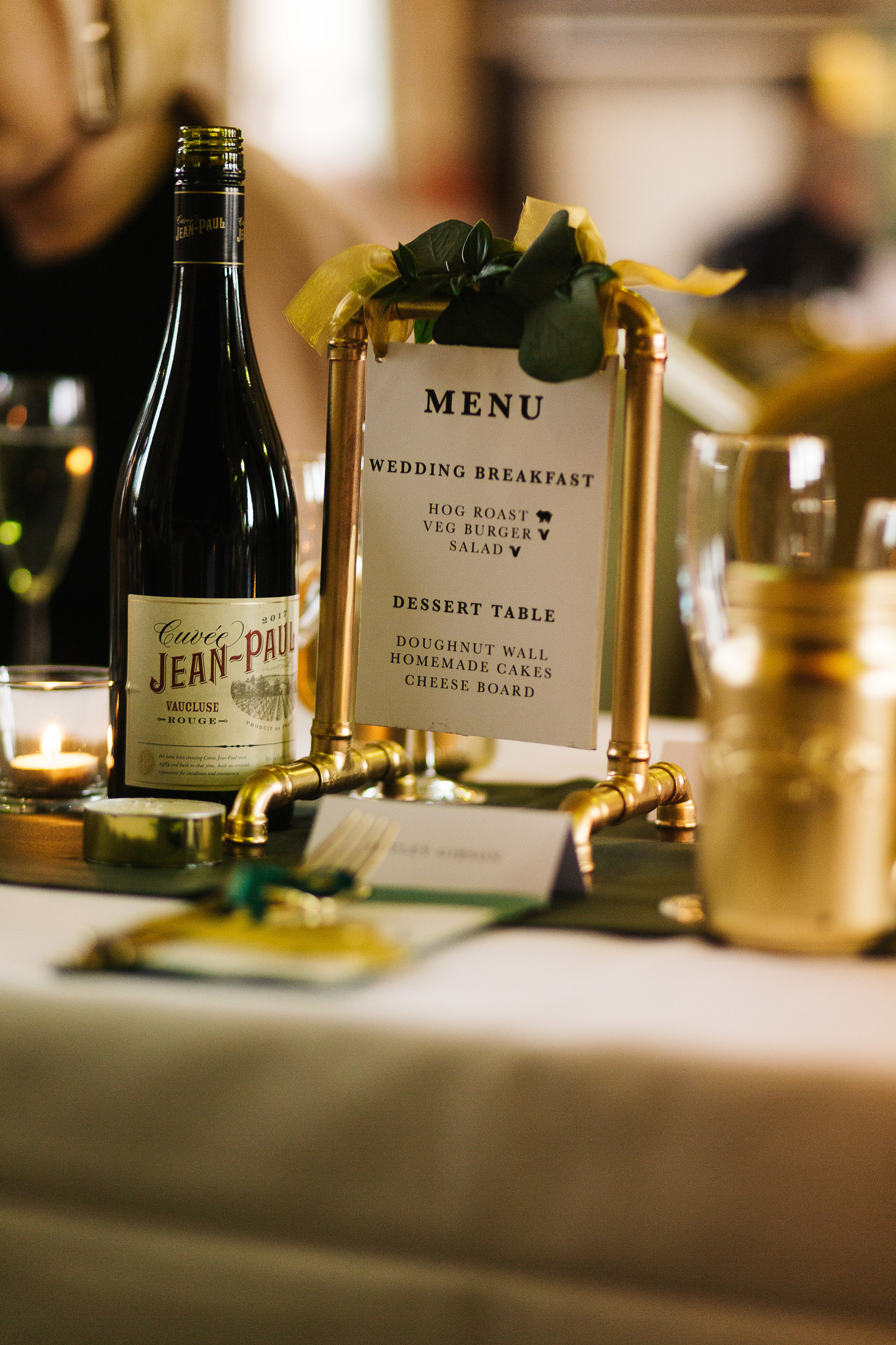 Gold and Green Wedding Details
