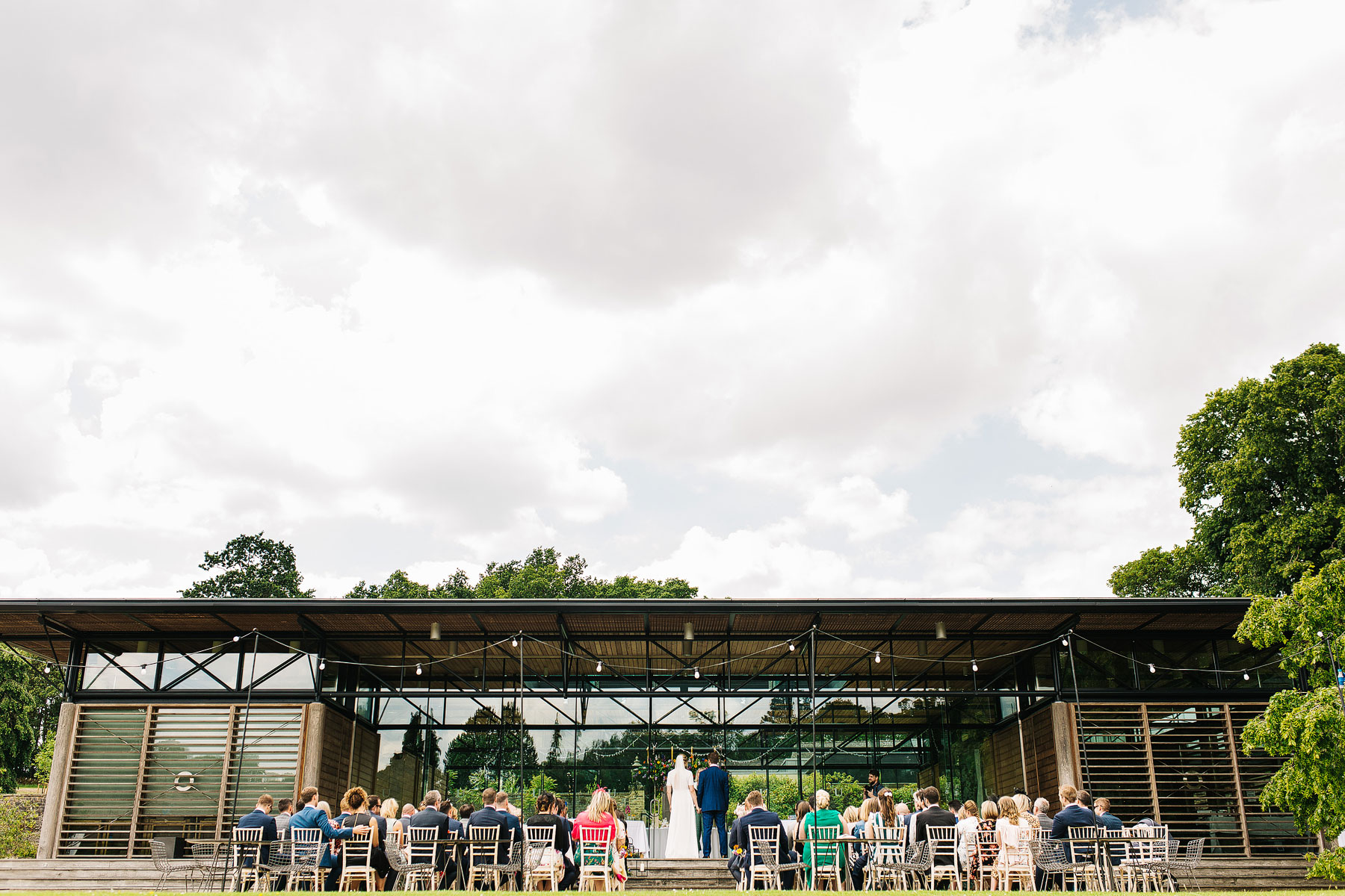 outdoor wedding ceremony in north yorkshire at broughton hall