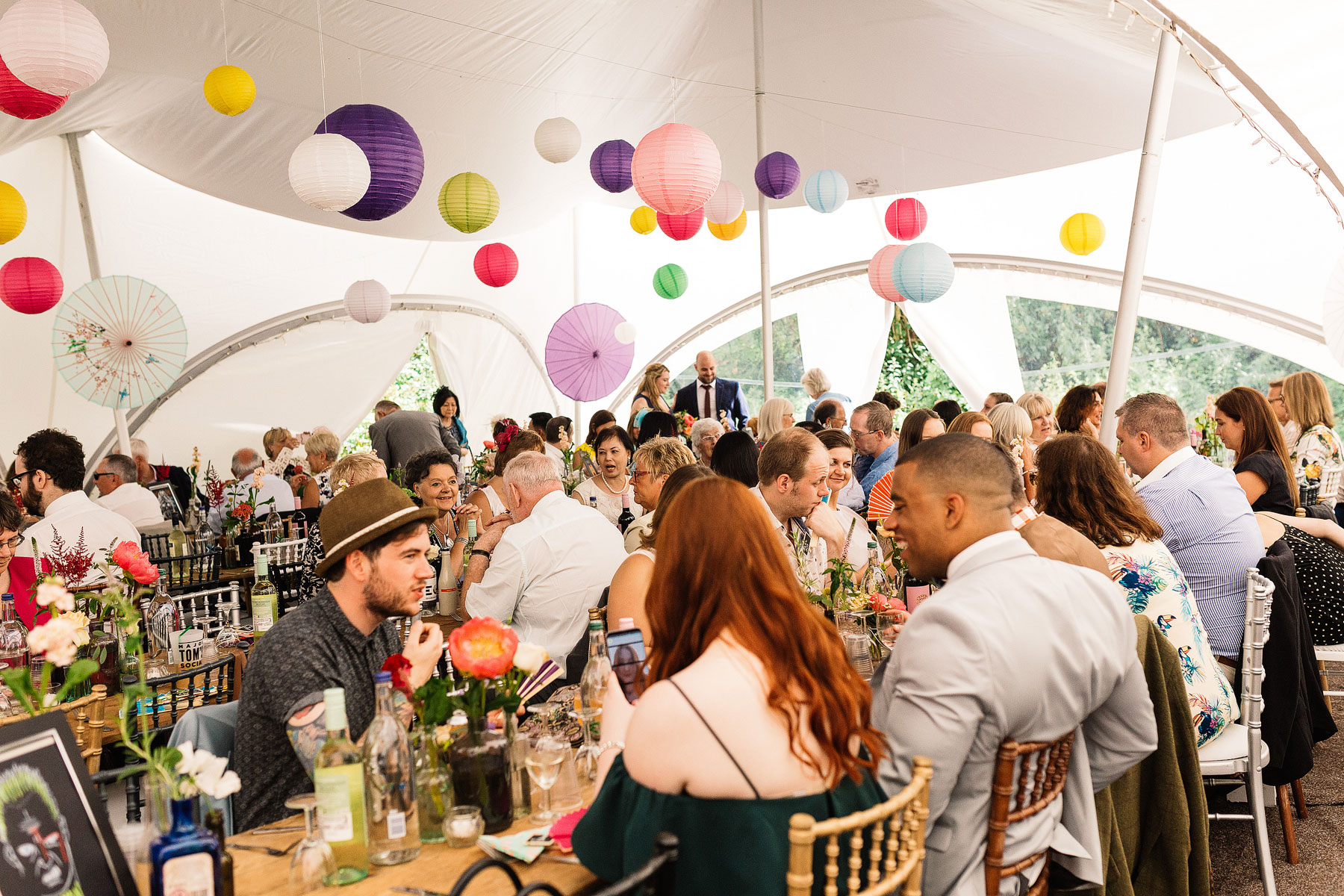 how to style your colourful marquee wedding