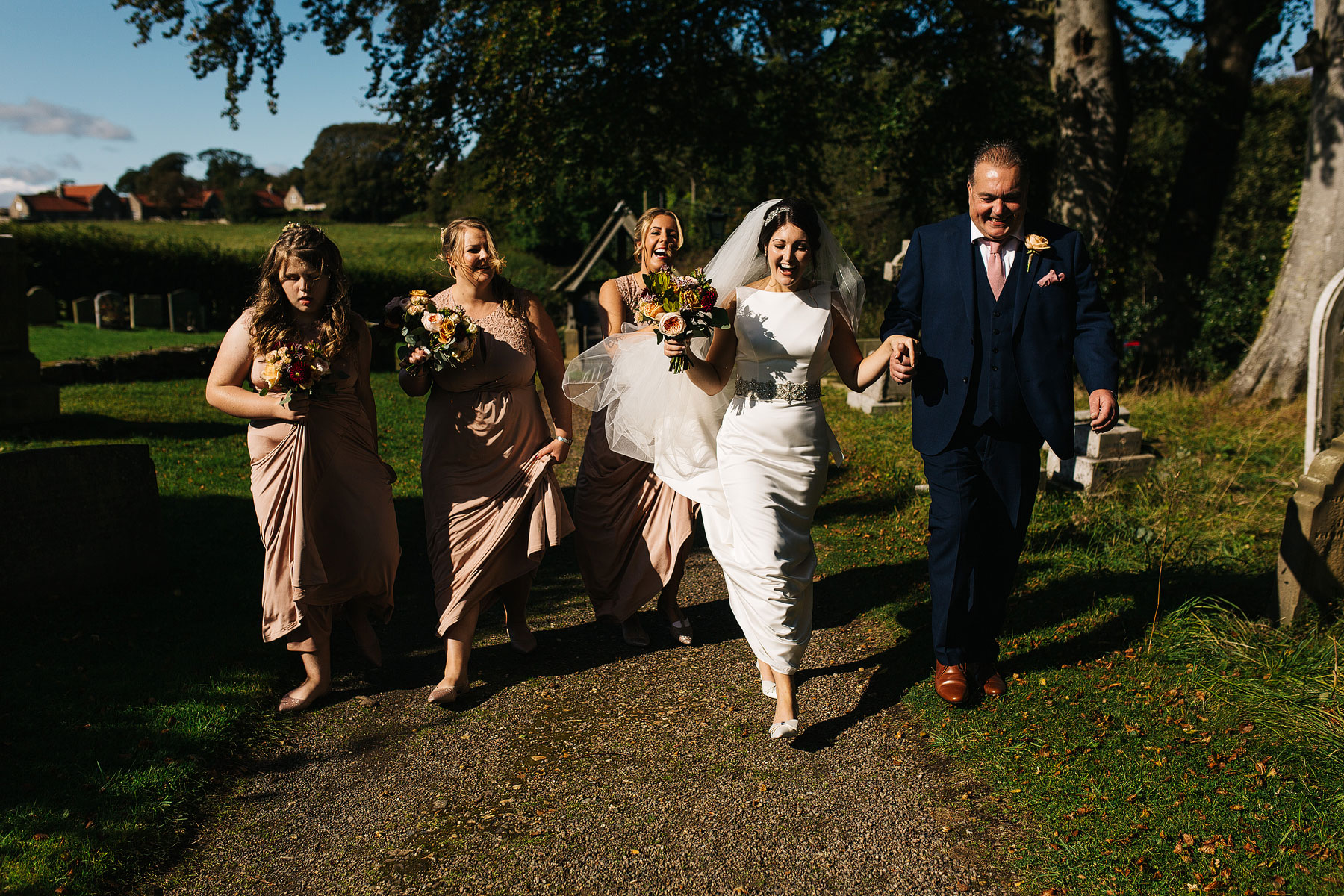 natural and candid wedding pictures at ellingham hall