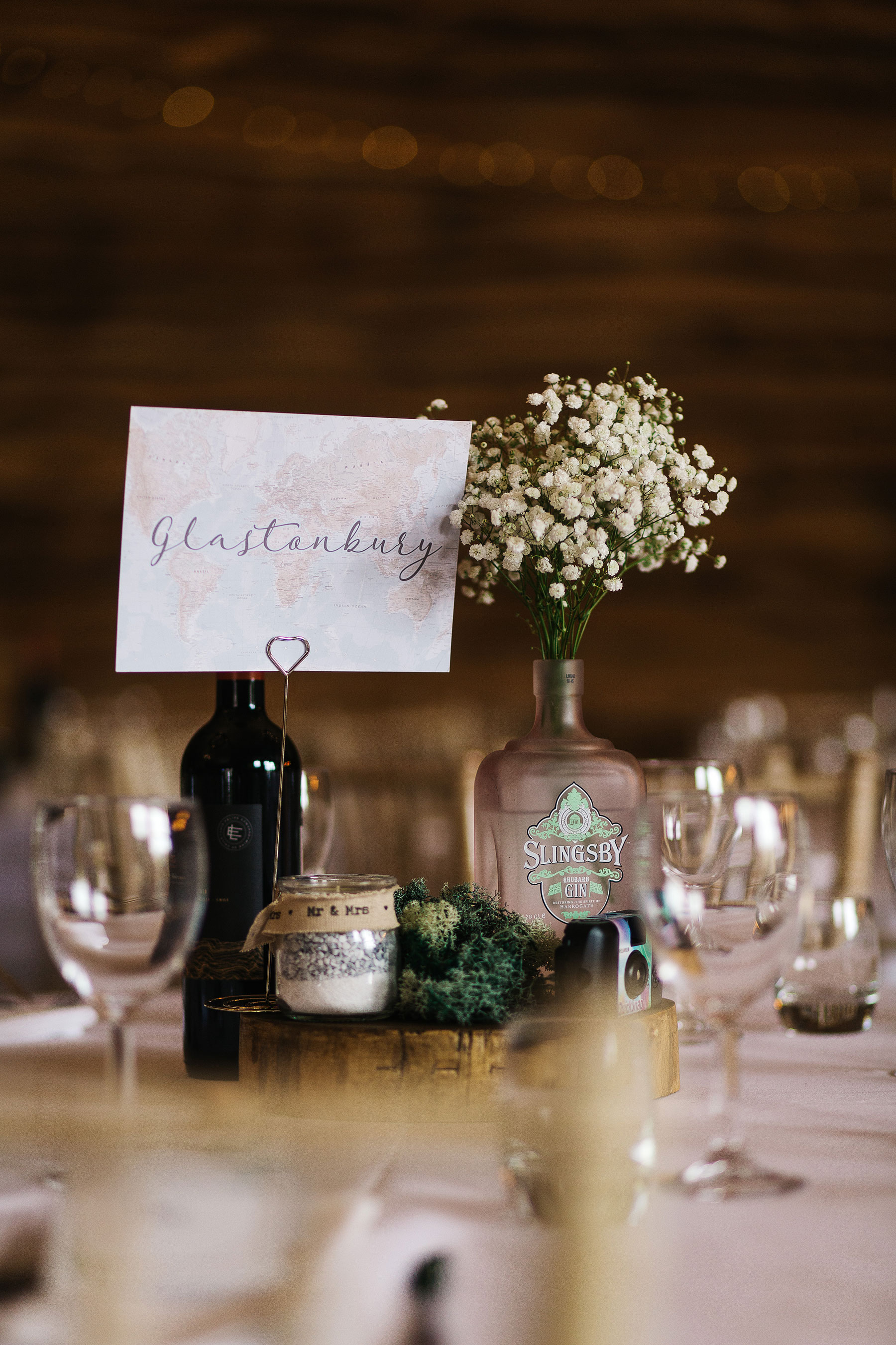 gin themed wedding details