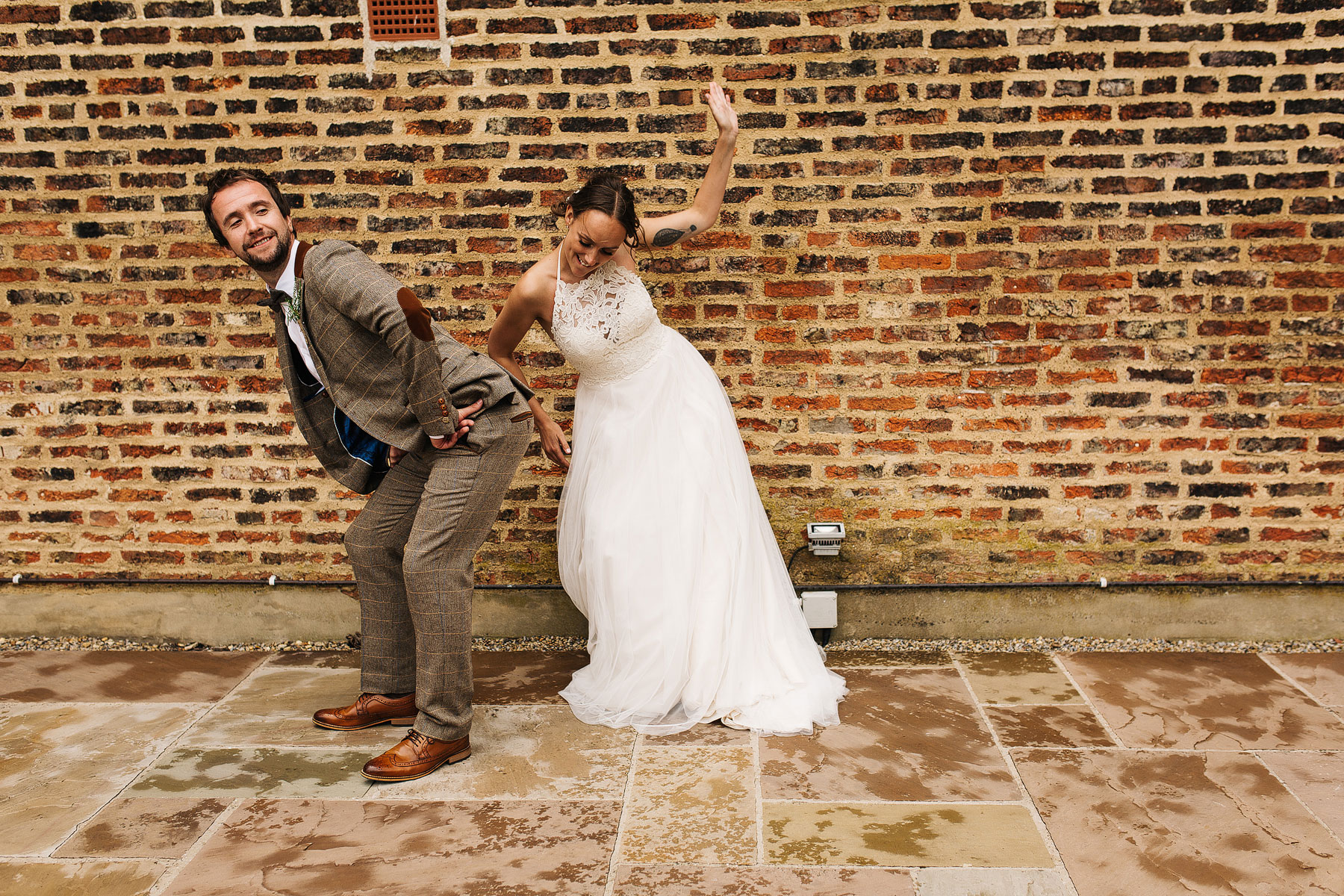 crazy and fun bride and groom portraits