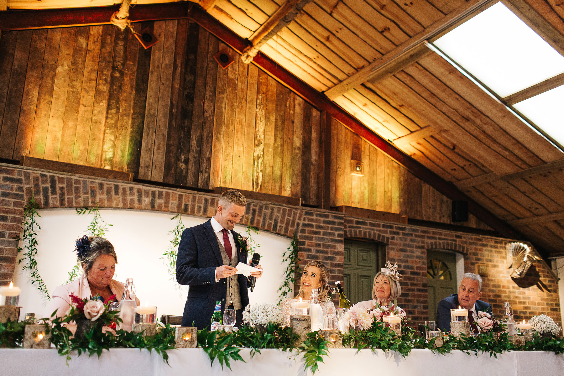 speeches in a barn with amazing rustic details