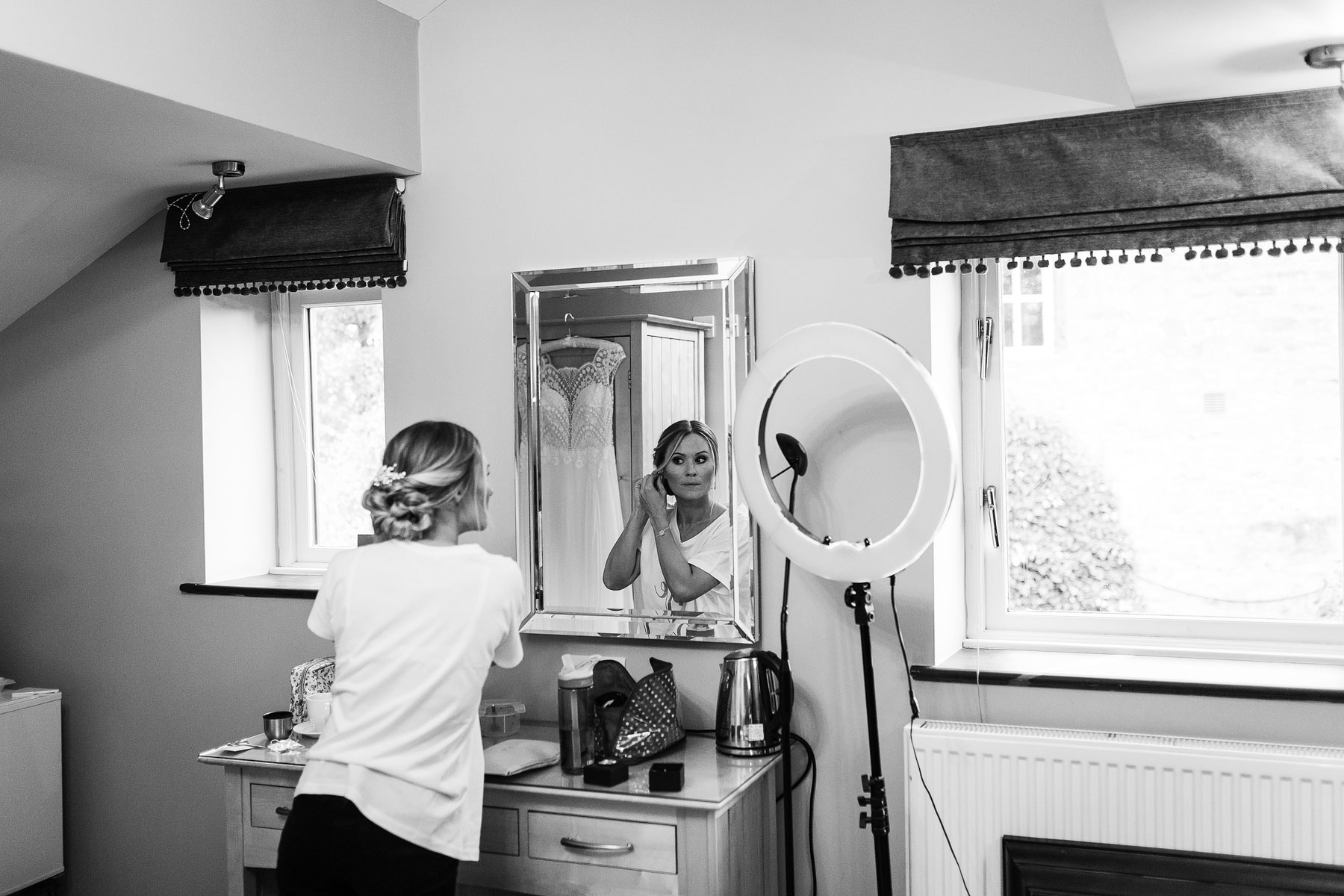 bride getting ready at grassington house