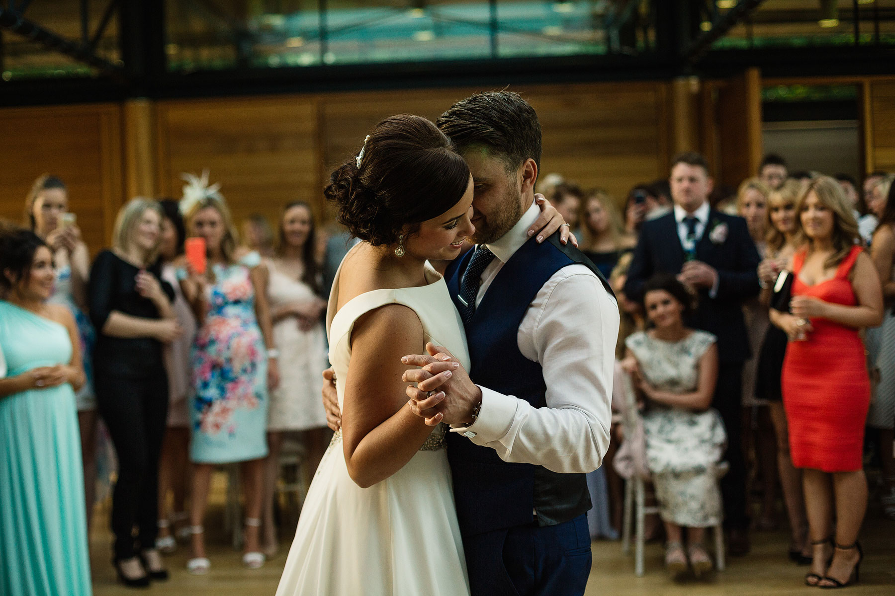 bride and groom first dance utopia at broughton hall
