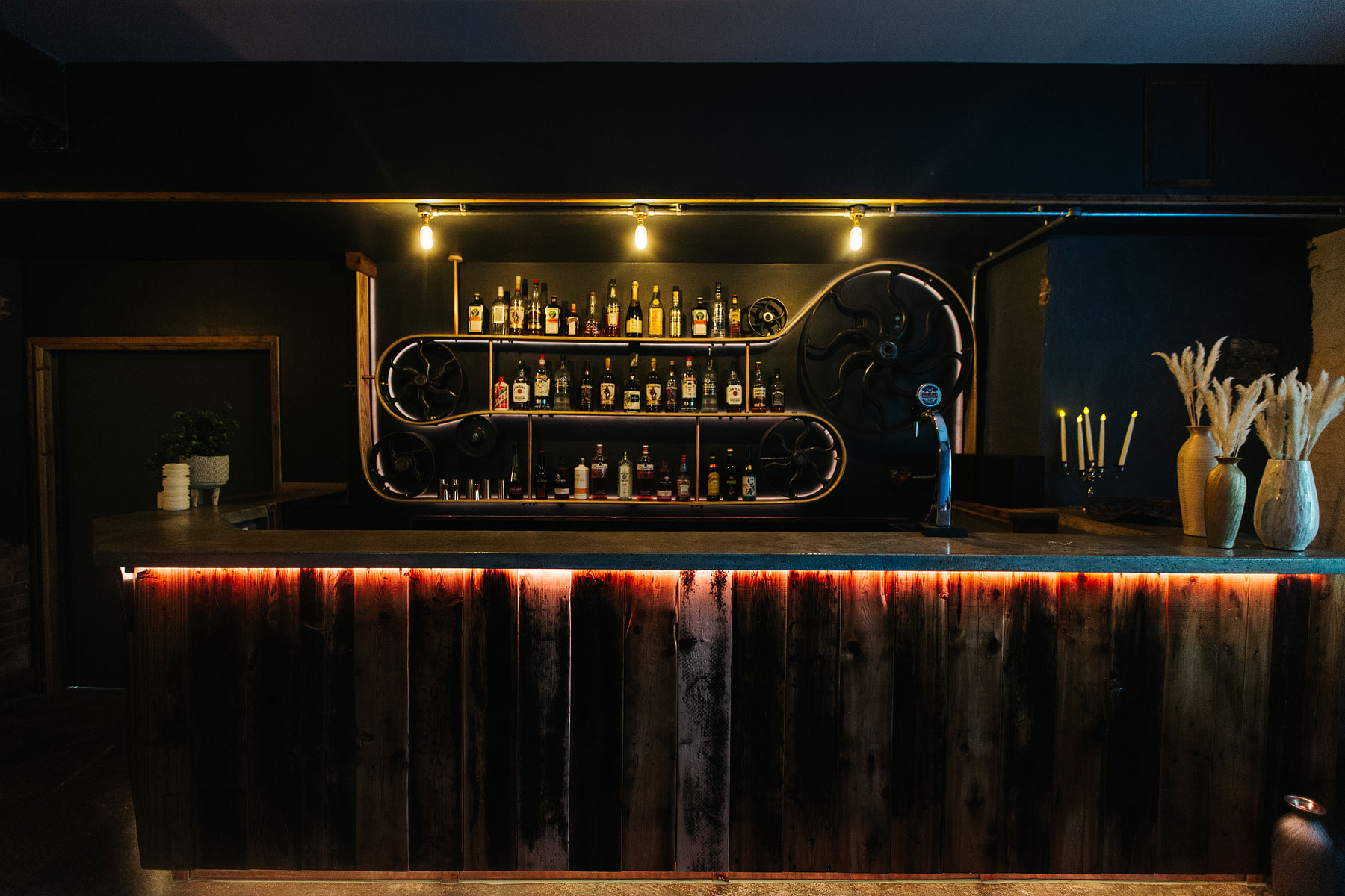 west yorkshire commercial wedding images of a beautifully lit bar