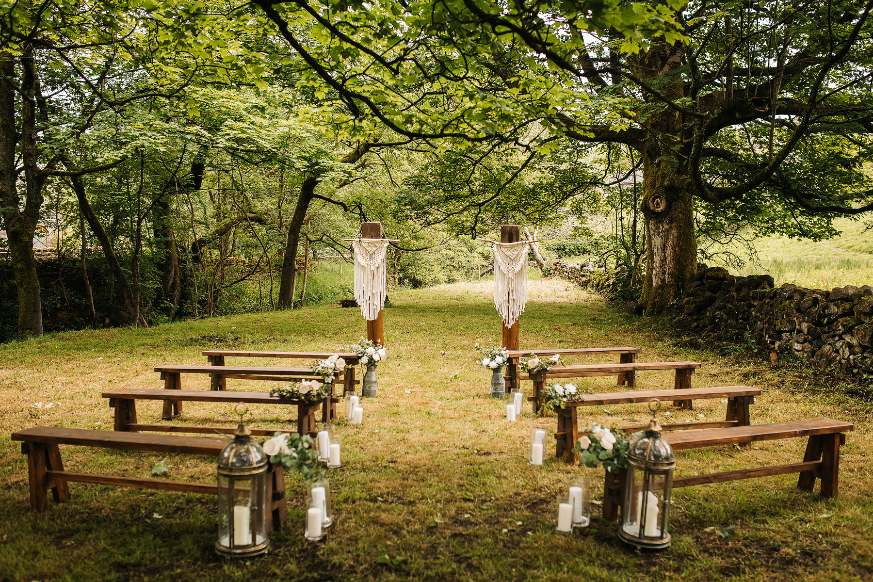 outdoor wedding ceremony at a yorkshire wedding venue