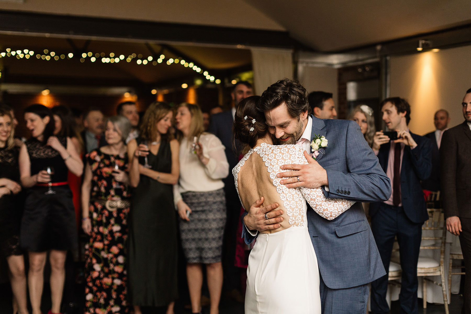 bride and grooms first dance at new craven hall