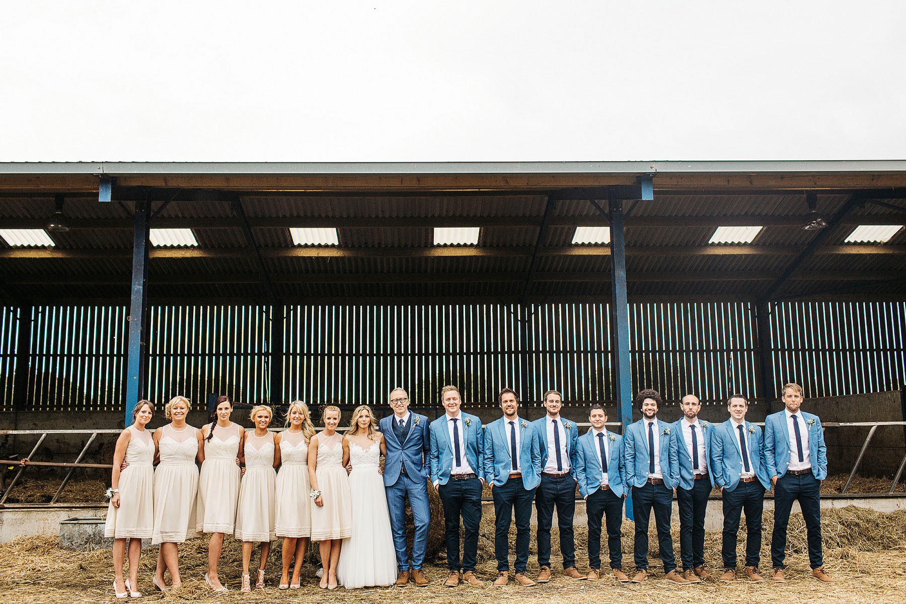 how to dress your bridesmaids and grooms men for a barn wedding