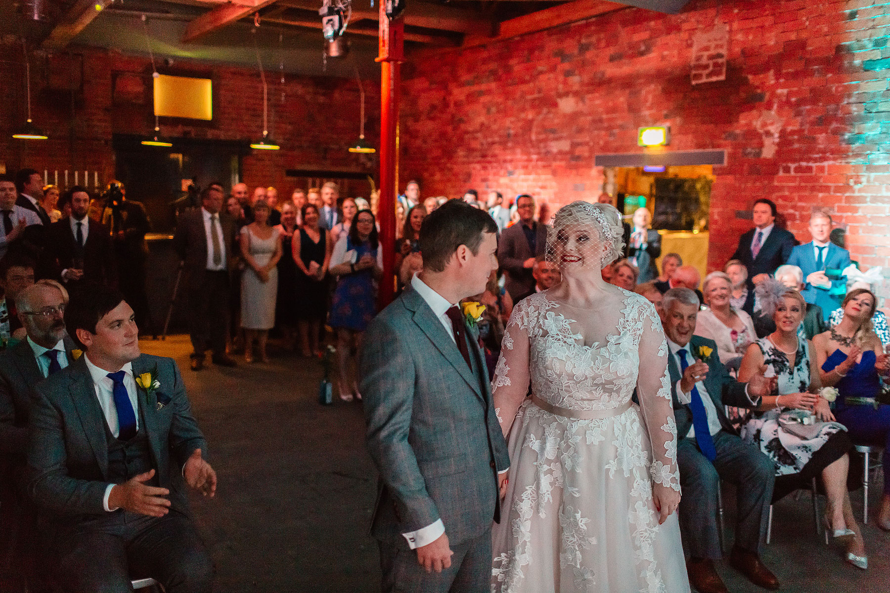 warehouse wedding ceremony in leeds
