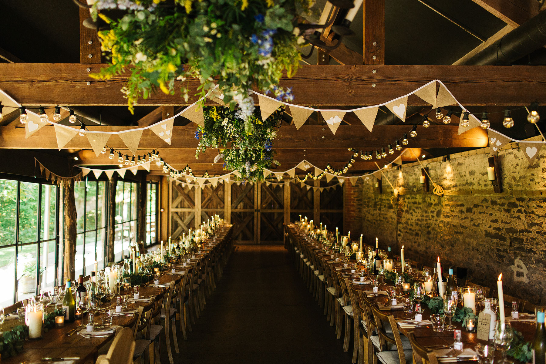 a beautiful barn wedding setting in the south of england
