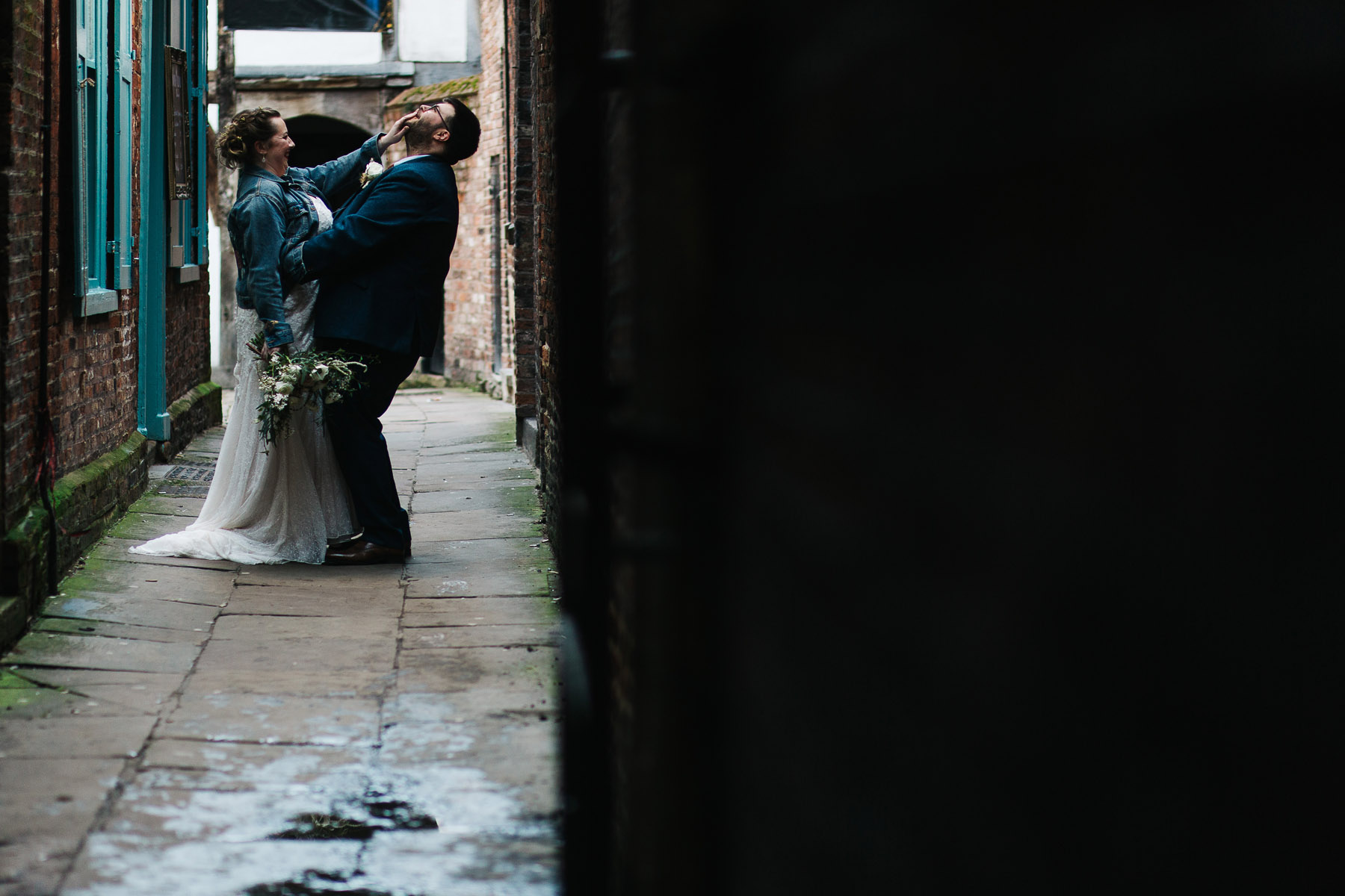 Bride and groom in York 