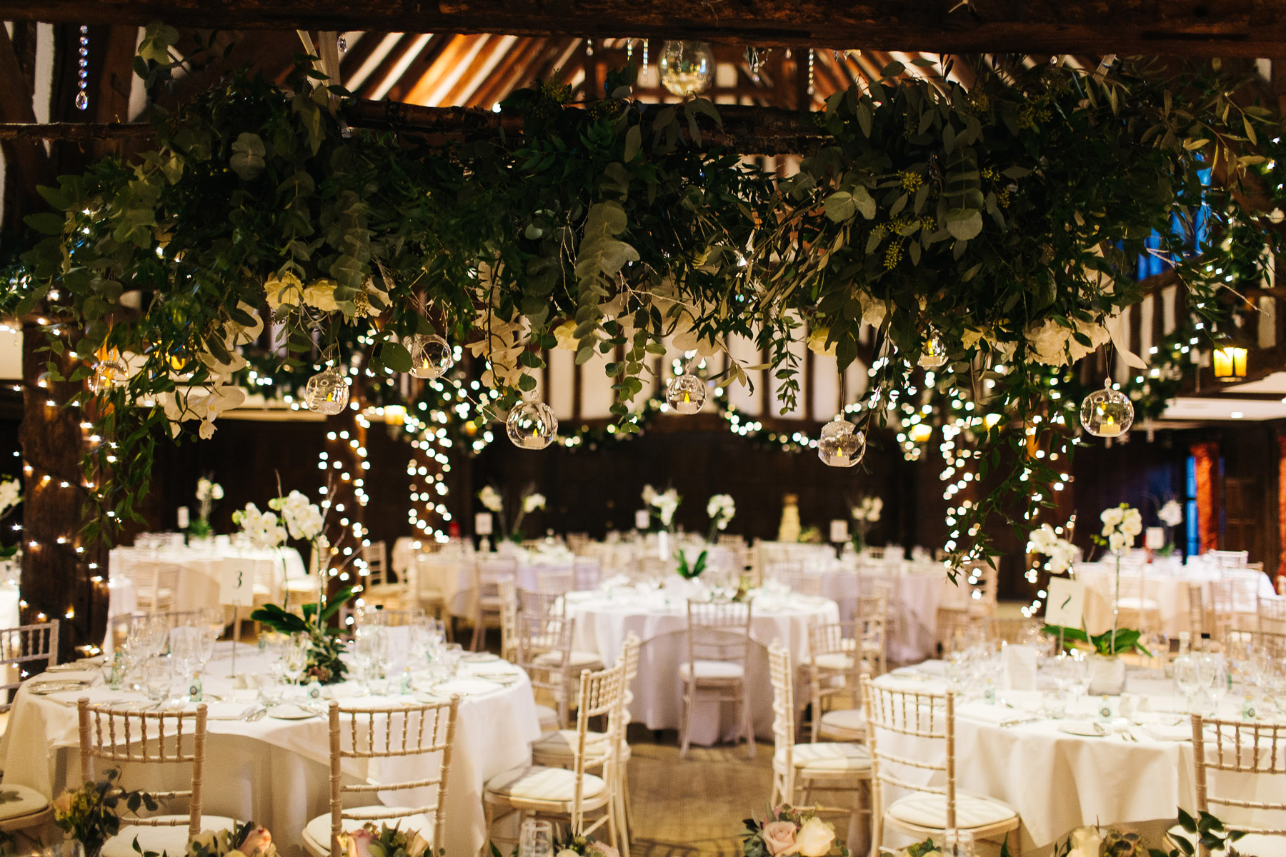 Country Wedding venue decorated for a winter wedding 