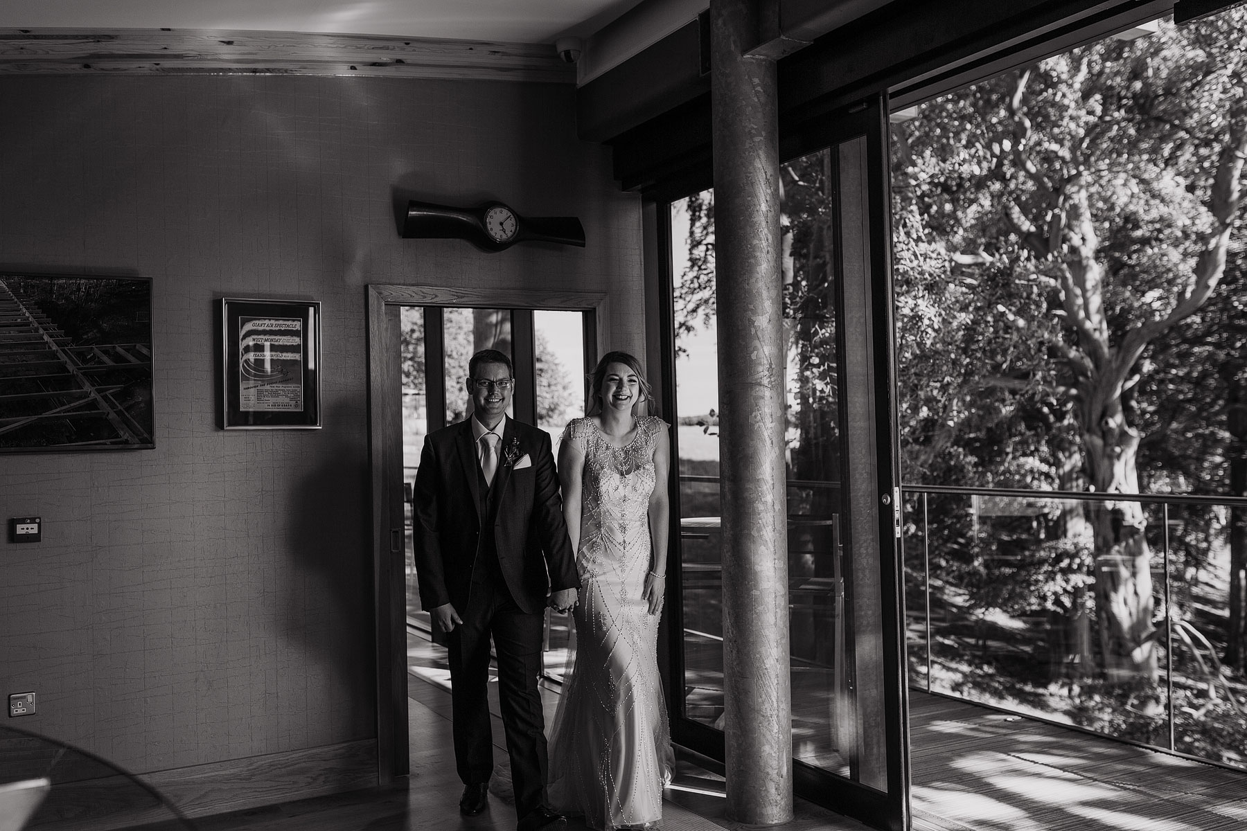 bride and groom at the blackburn wing at bowcliffe hall