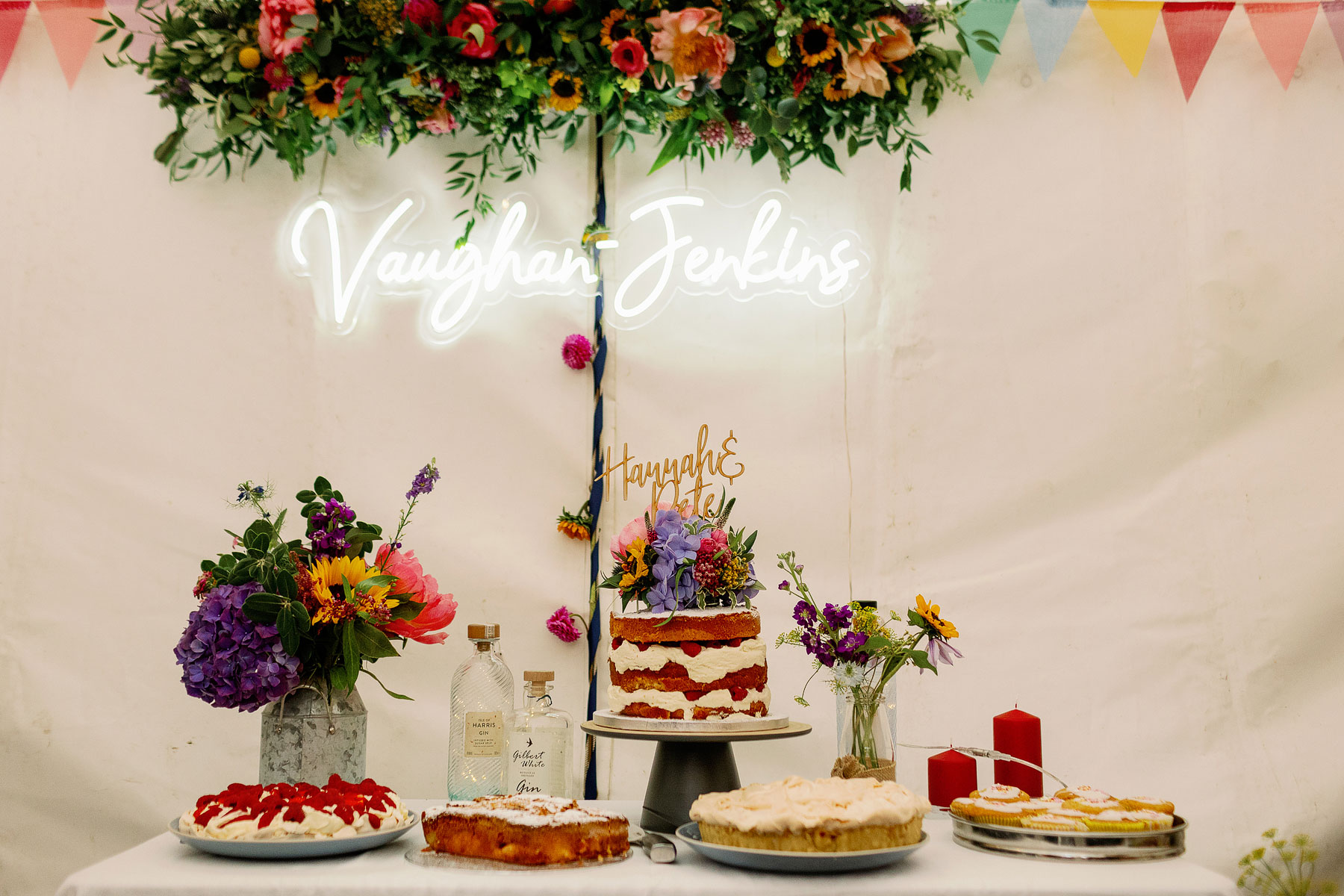 cake table for a small garden wedding