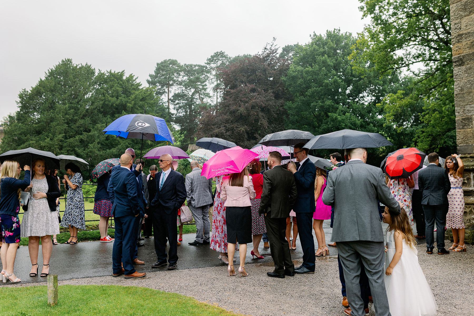 rainy wedding at bolton abbey