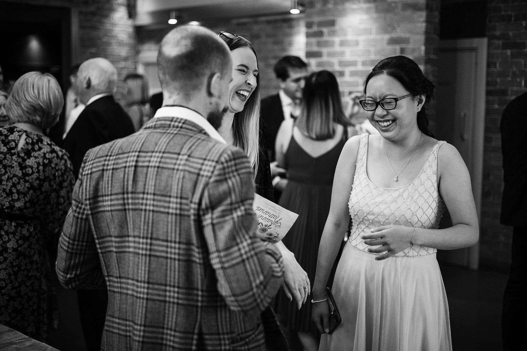 laughing guests at new craven hall in leeds