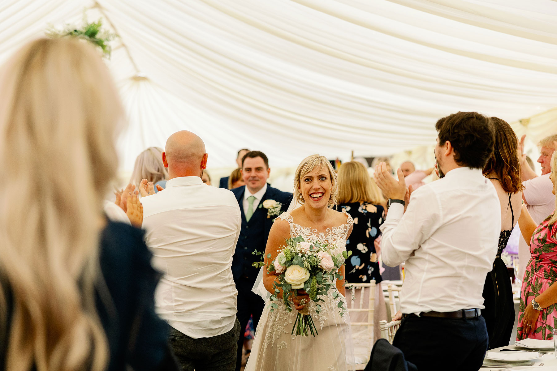 dancing at a yorkshire wedding in a marquee