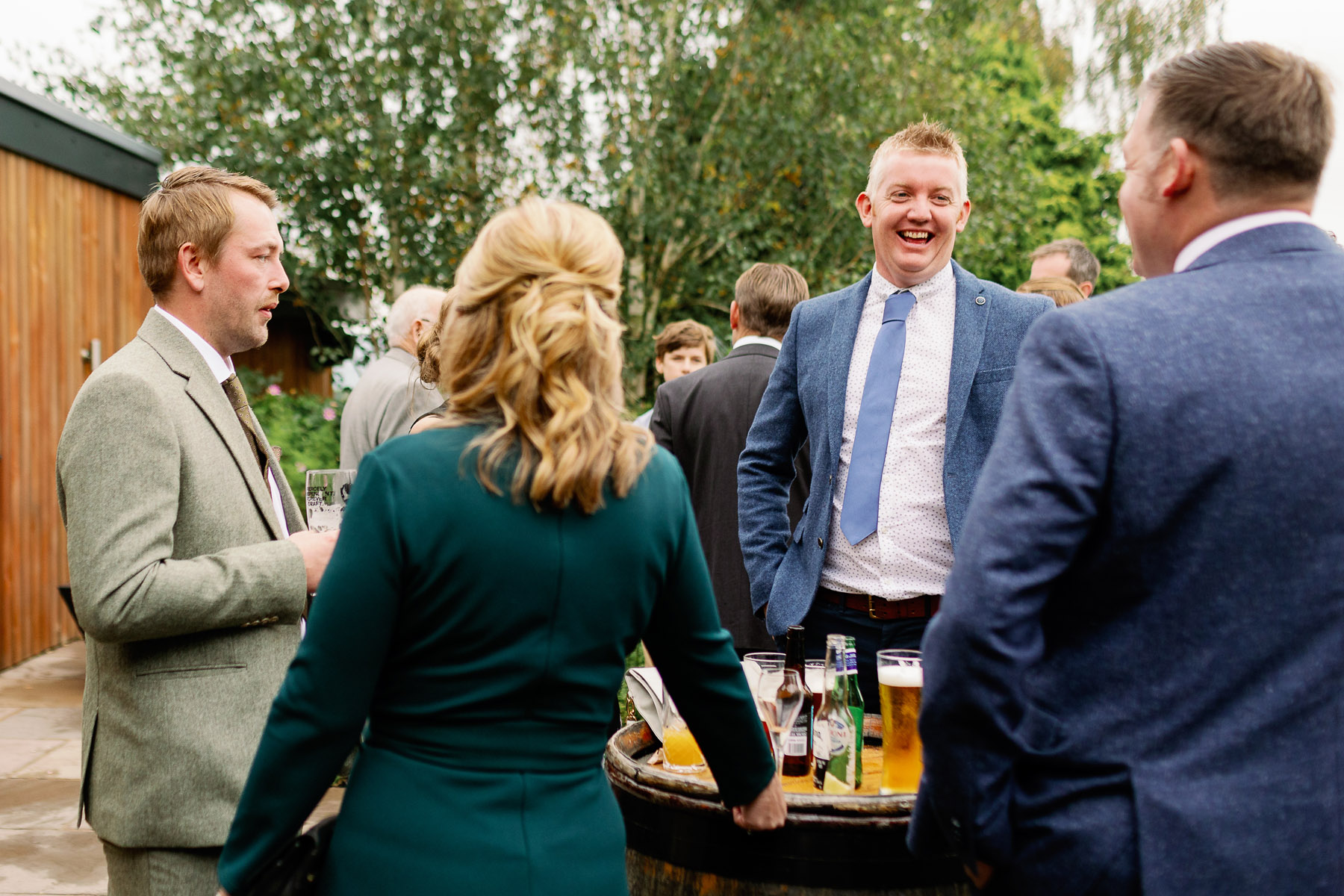 Candid and Natural Pictures of Guests at a Wedding in Lancashire 