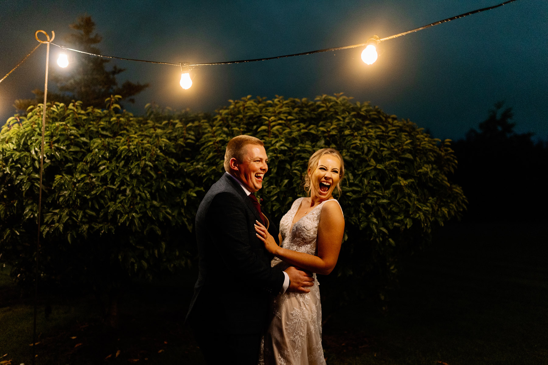 Bride and Groom at The Out Barn Wedding Venue in Clitheroe