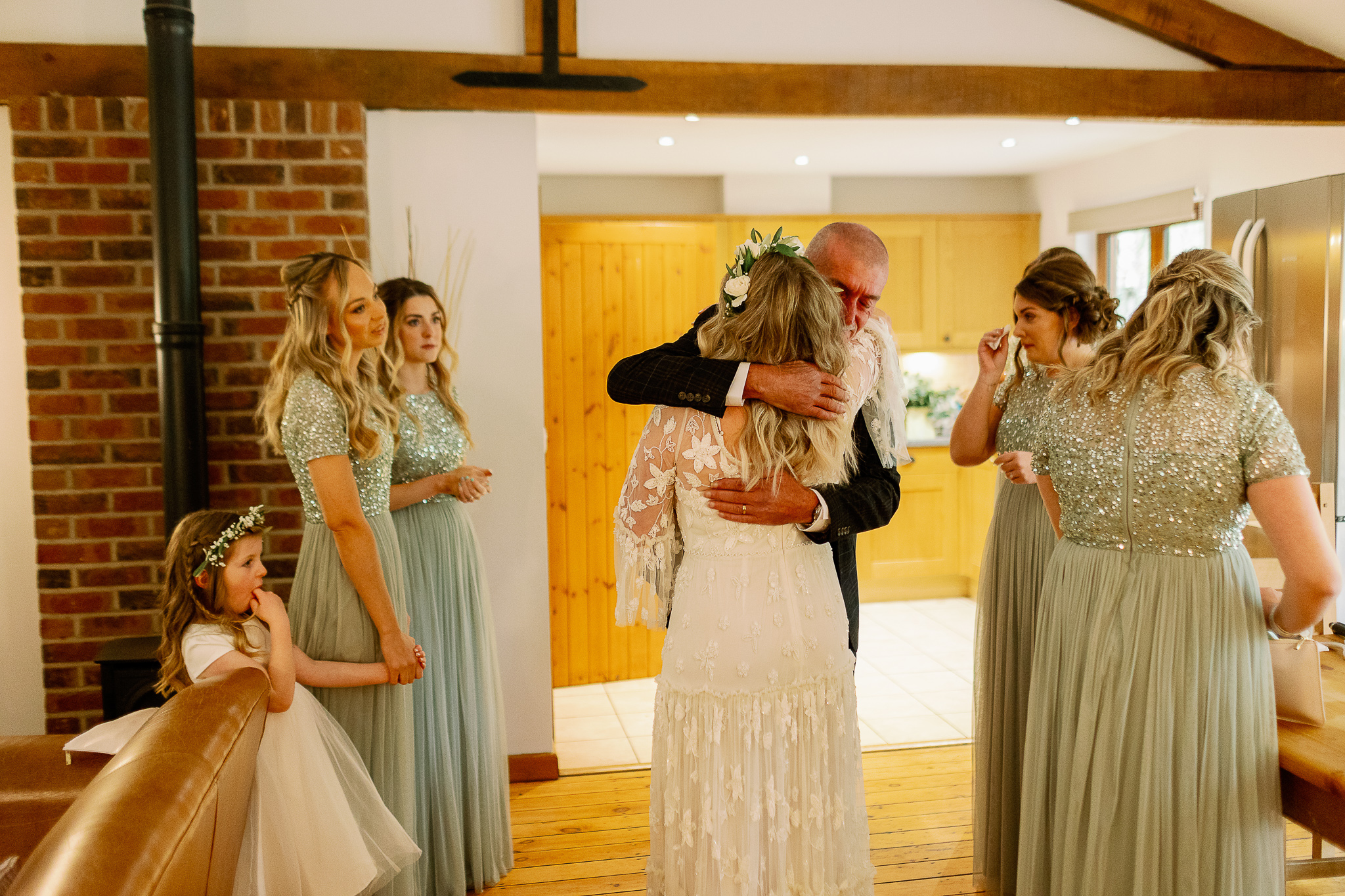 Dad sees his daughter at wedding for the first time in her Eliza Jaybe Howell Dress