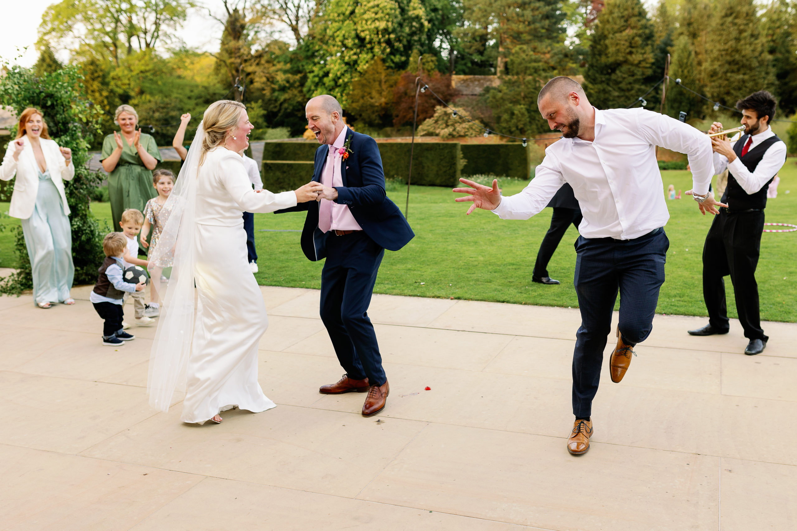 Fun Dancing Pictures at a Spring Yorkshire Wedding