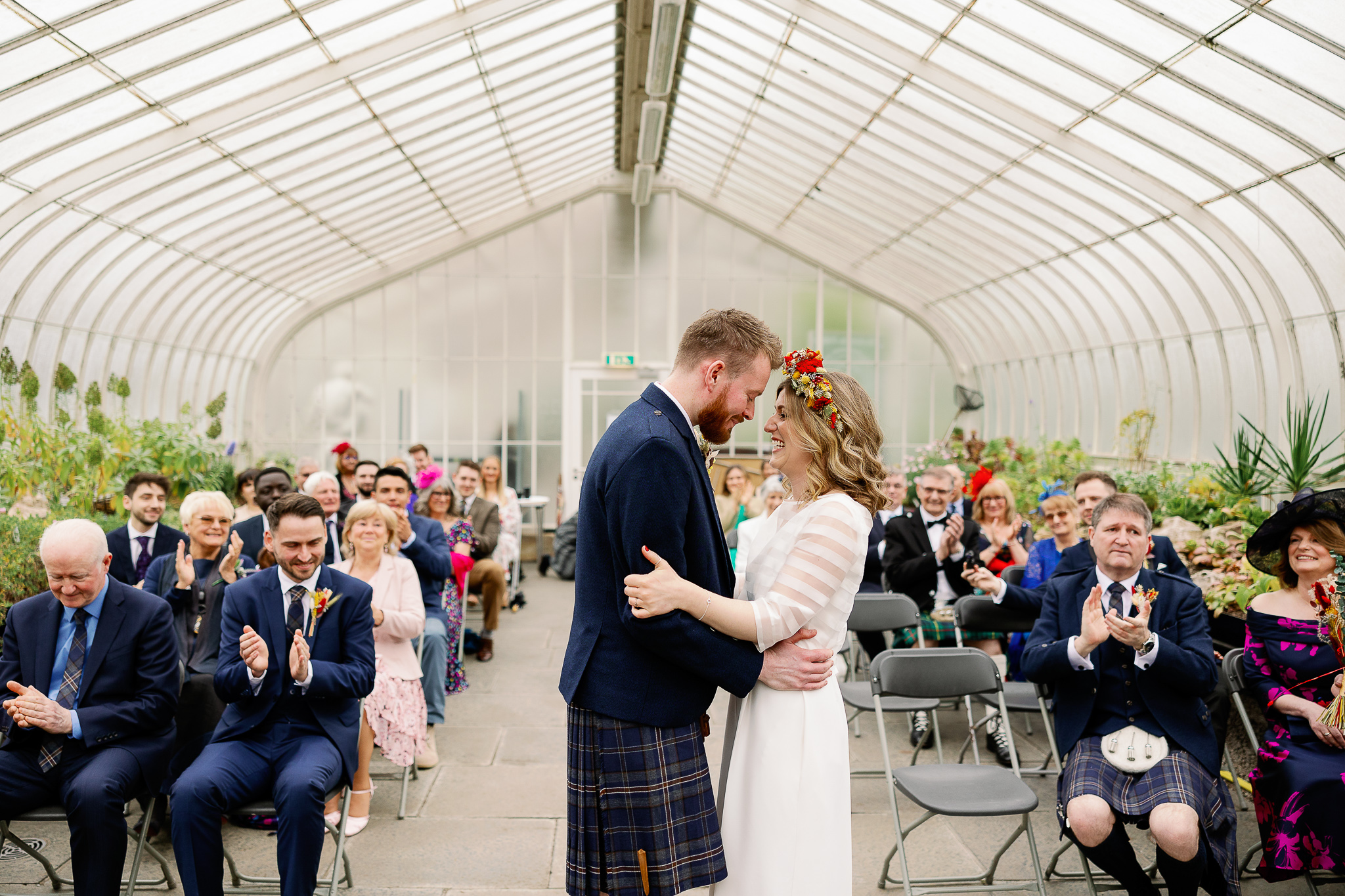 Just married in a glasshouse in Scotland 
