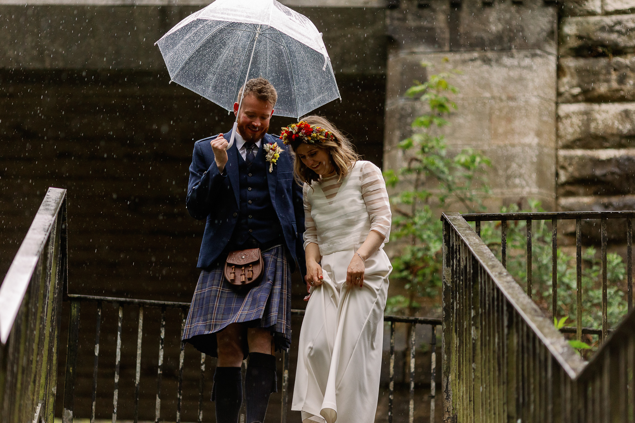 Wedding Portraits in the rain 