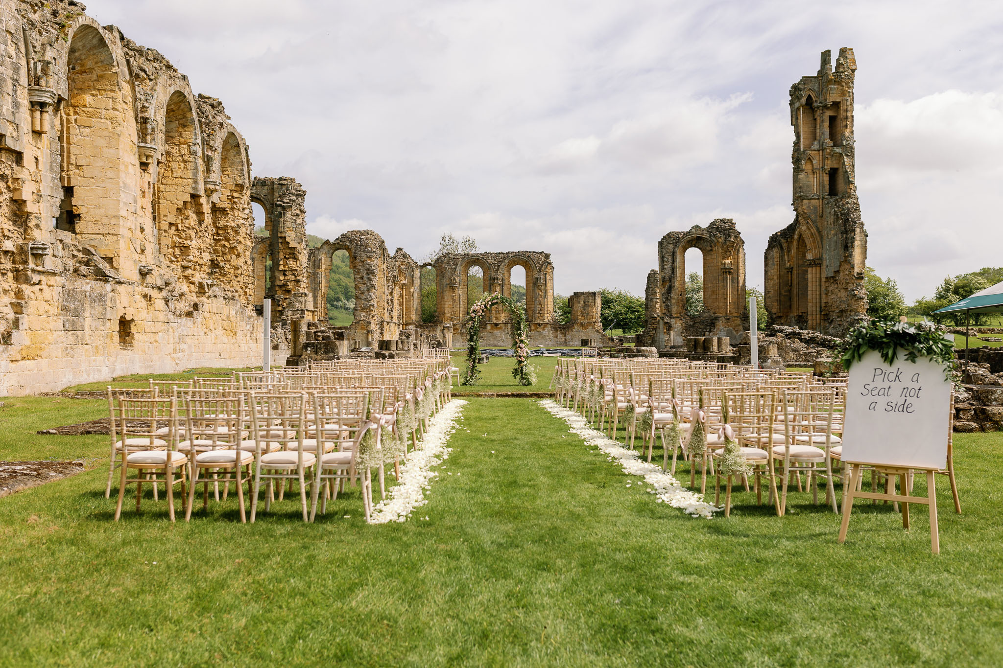 Outdoor Wedding Ceremony in York North Yorkshire Byland Abbey 